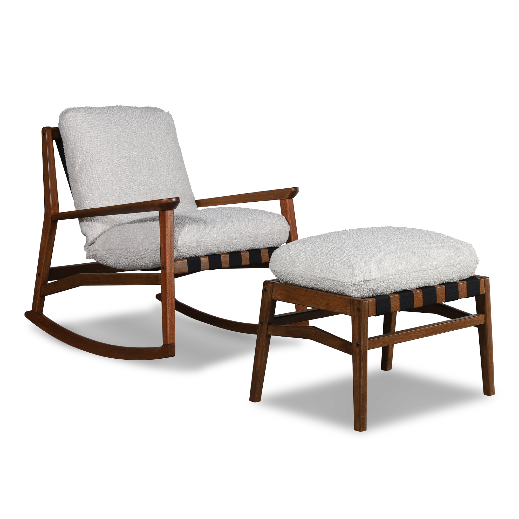 Mid Century Rocking Chair + Ottoman