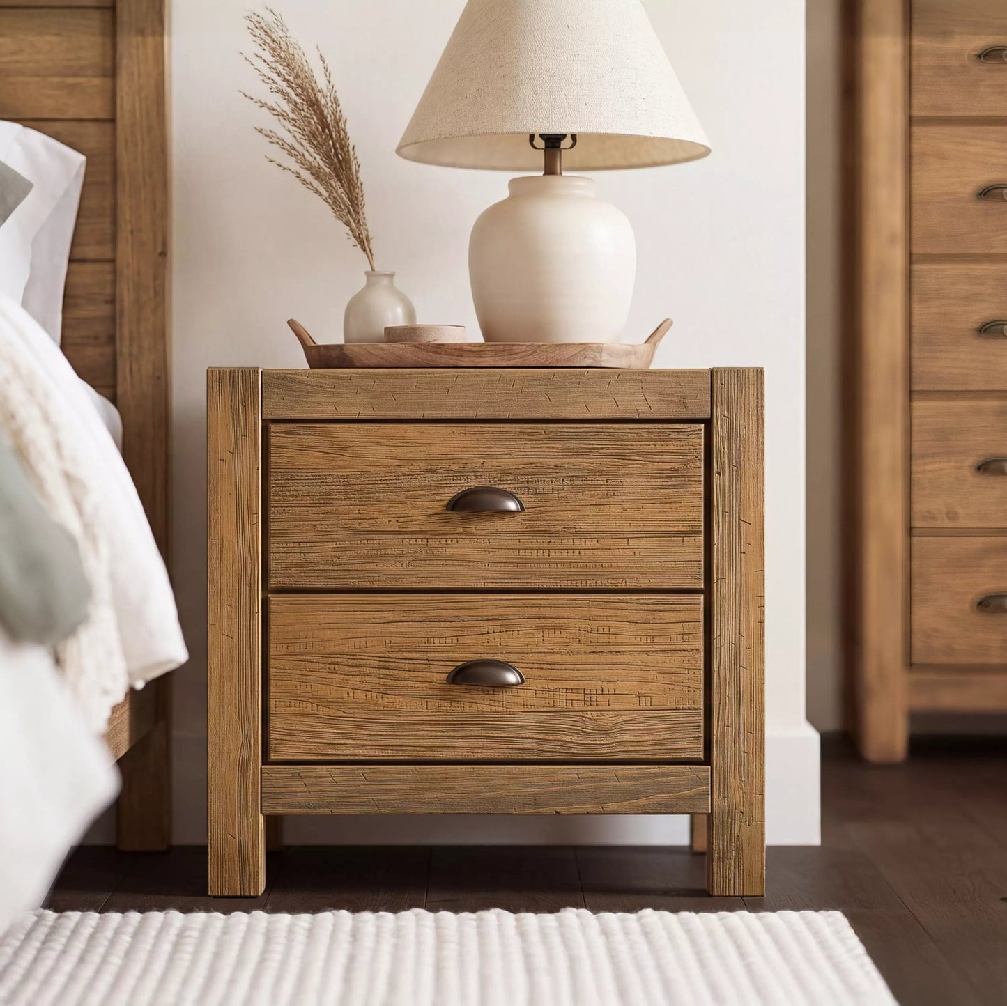 Montauk Nightstand Rustic Honey lifestyle