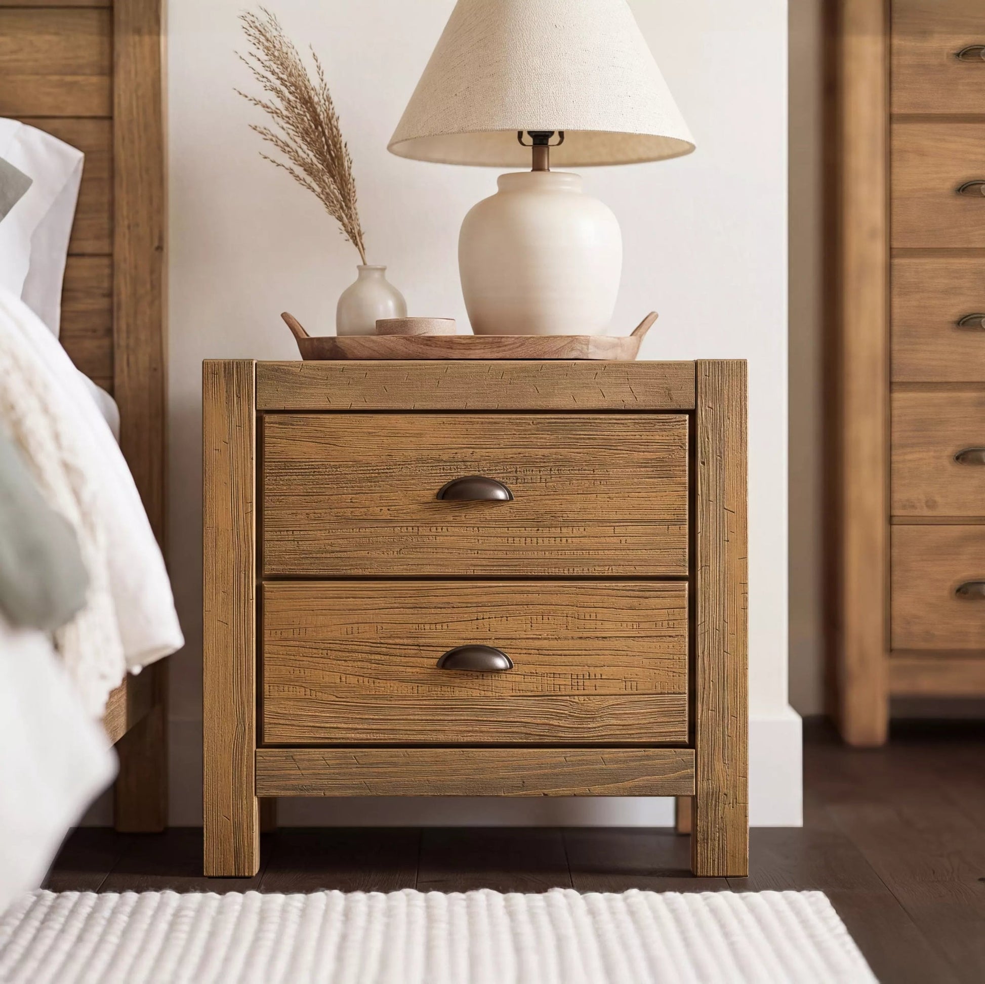 Montauk Nightstand Rustic Honey lifestyle