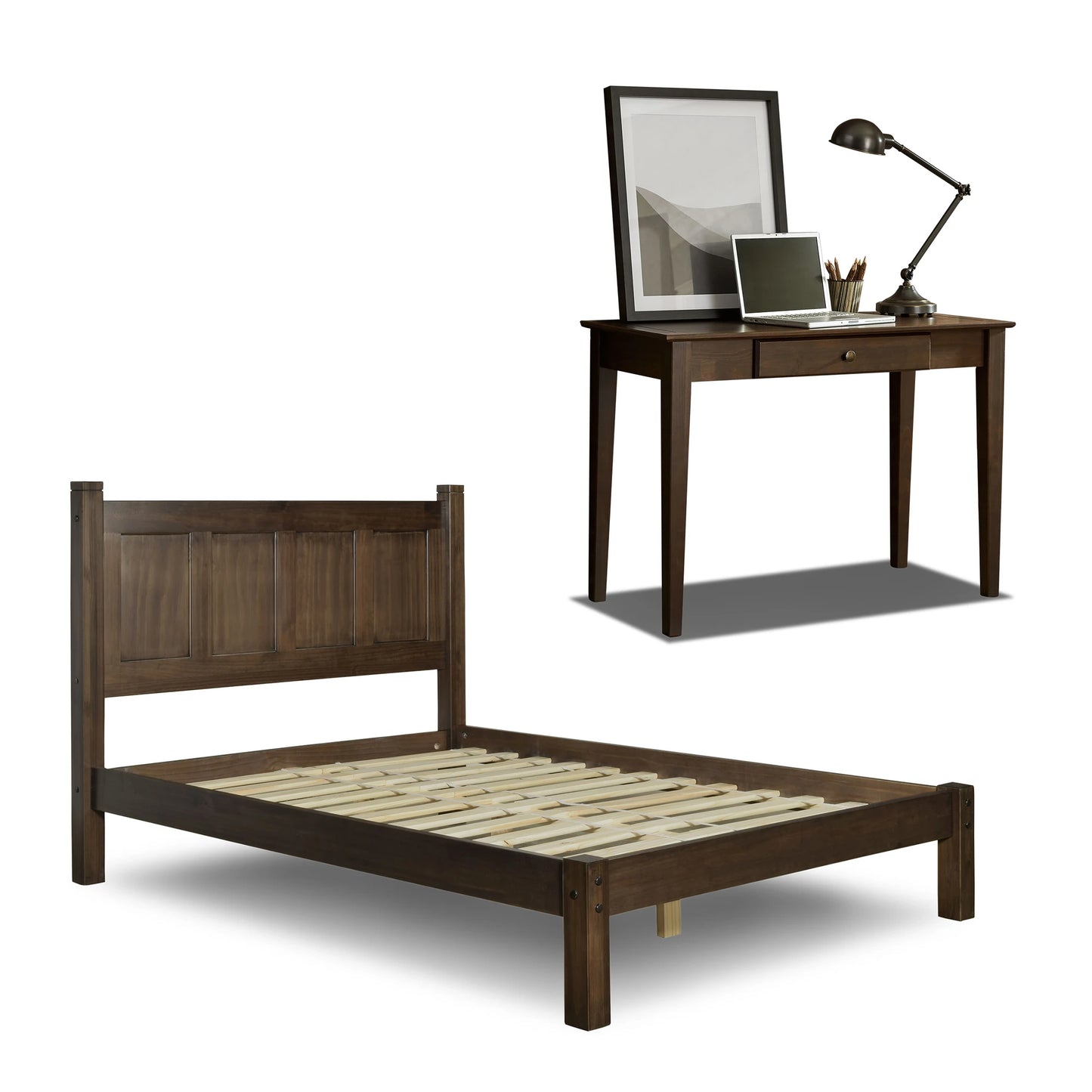 Shaker Bed + Desk