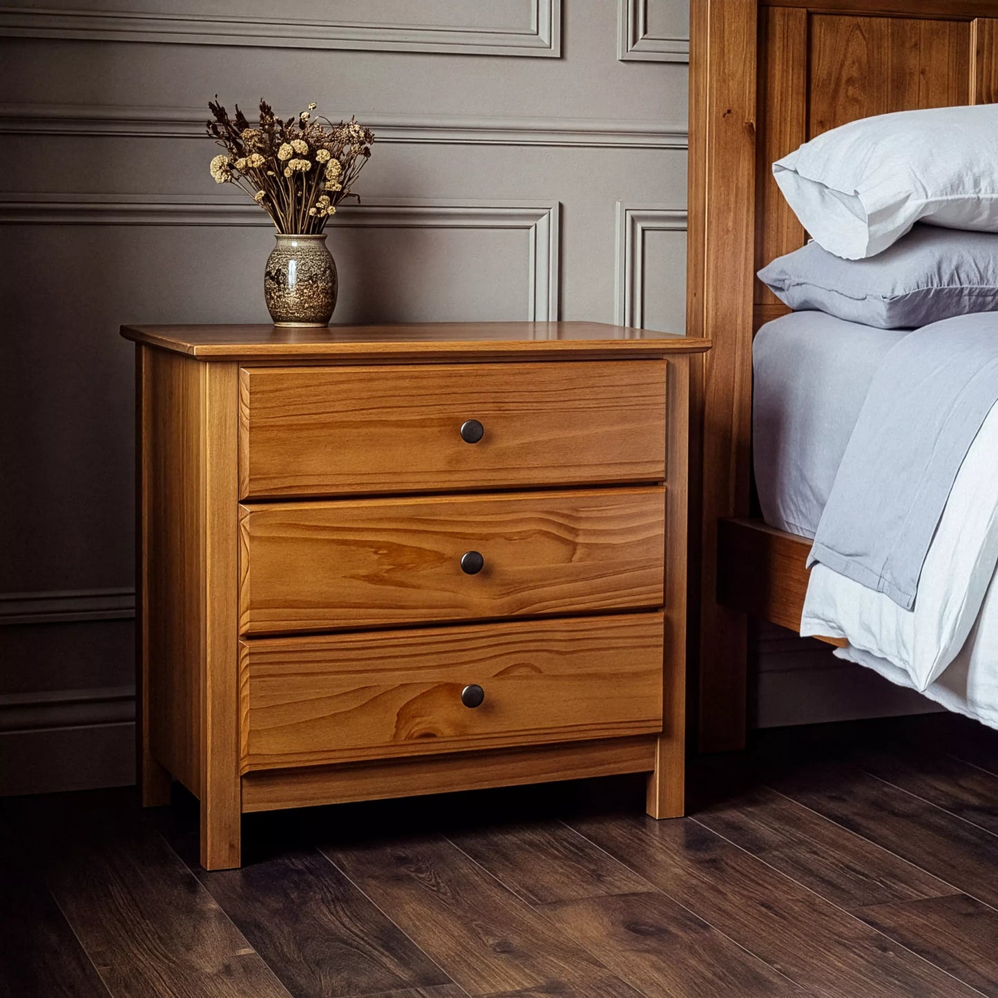 Shaker 3-Drawer Nightstand
