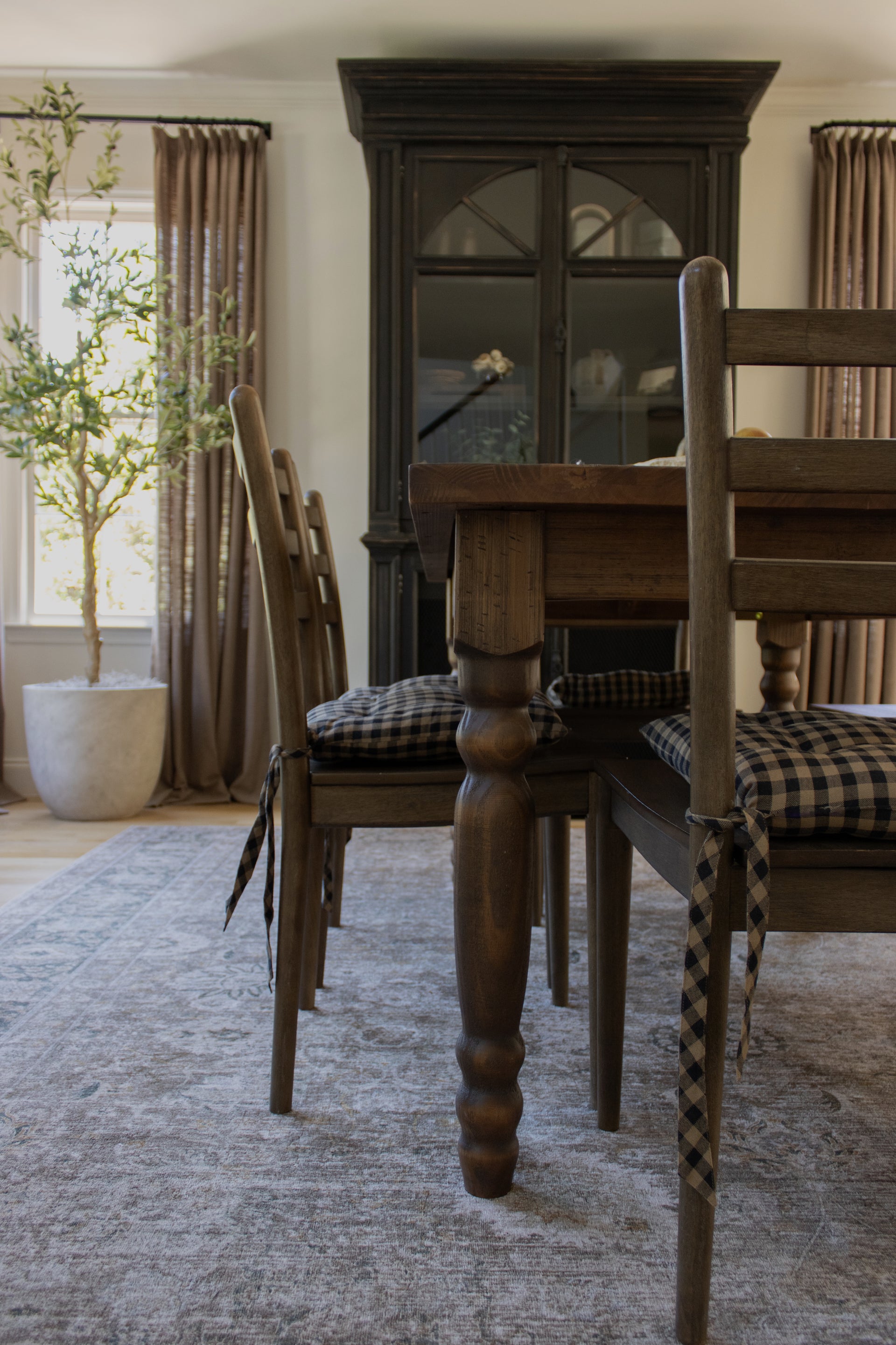 Valerie Dining Table in Rustic Walnut