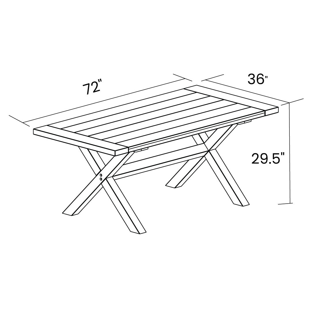 Cascais 72" Customizable Dining Table Grain Wood Furniture