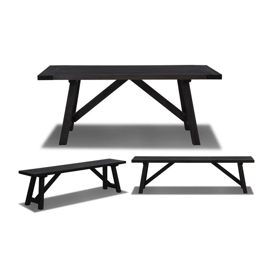 Cascais 72" Table & Bench Dining Set (3-piece)