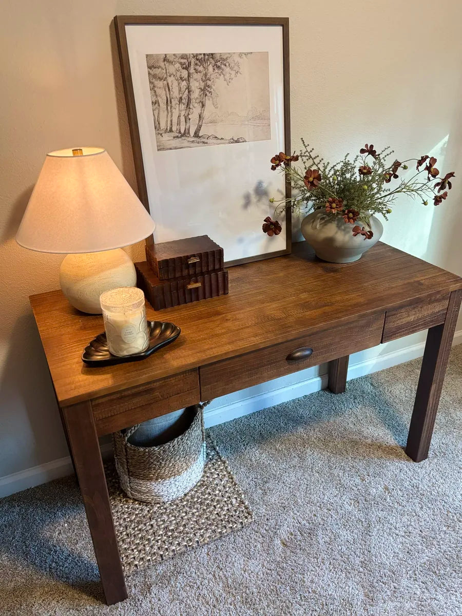 Montauk Storage Bench in Rustic Walnut