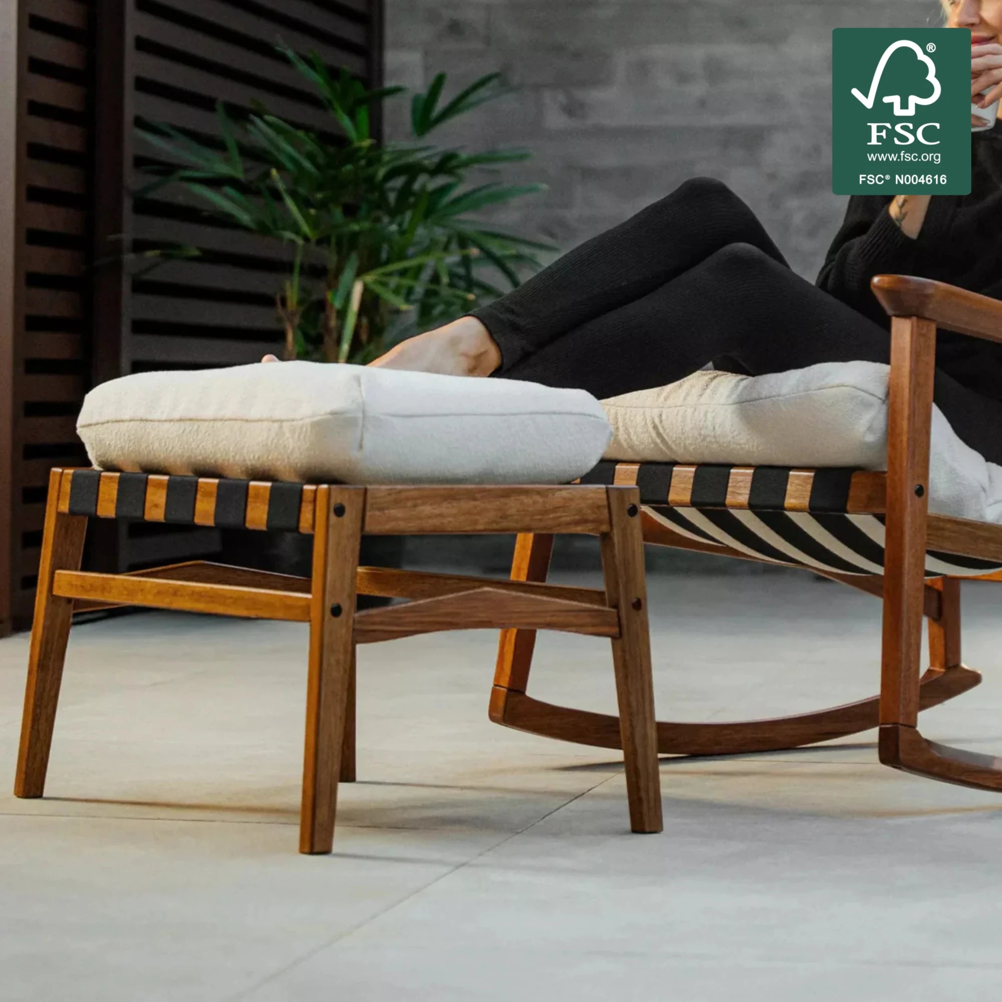 Mid Century Rocking Chair + Ottoman