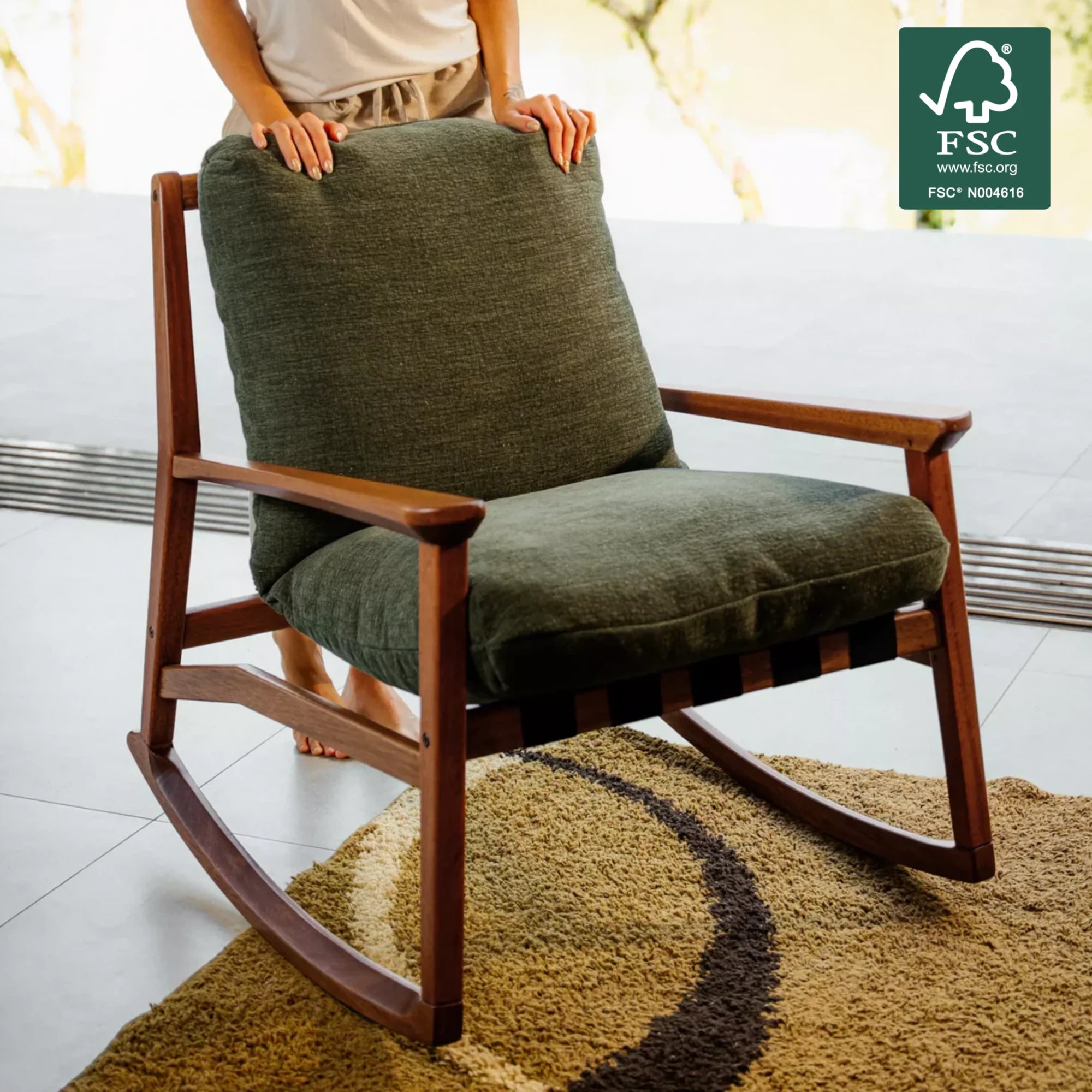 Mid Century Rocking Chair + Ottoman