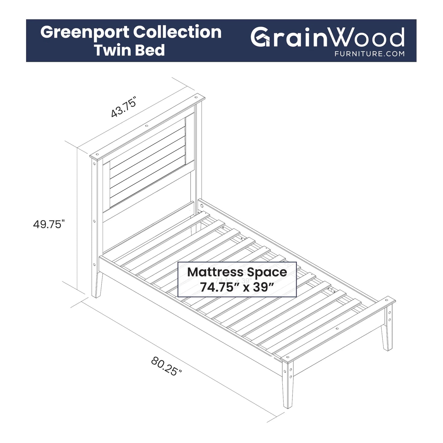 Greenport Louvered Platform Bed
