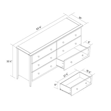 Greenport 6-Drawer Dresser – Grain Wood Furniture