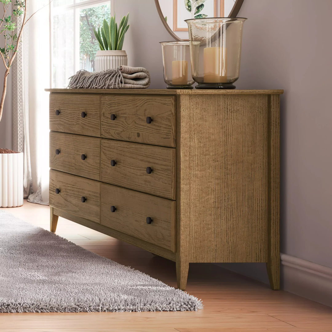 Grain Wood Furniture Greenport 6-Drawer Dresser - Brushed Driftwood Grain Wood Furniture Greenport 6-Drawer Dresser - Brushed Driftwood
