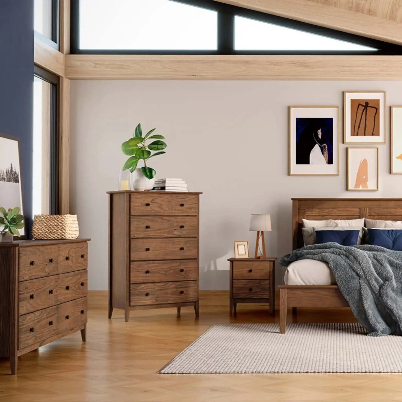 bedroom dresser set Millie making it a versatile addition to any decor Fluted Wood Bedroom Set Warm