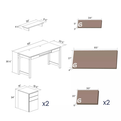 Loft 60" Executive Desk Set