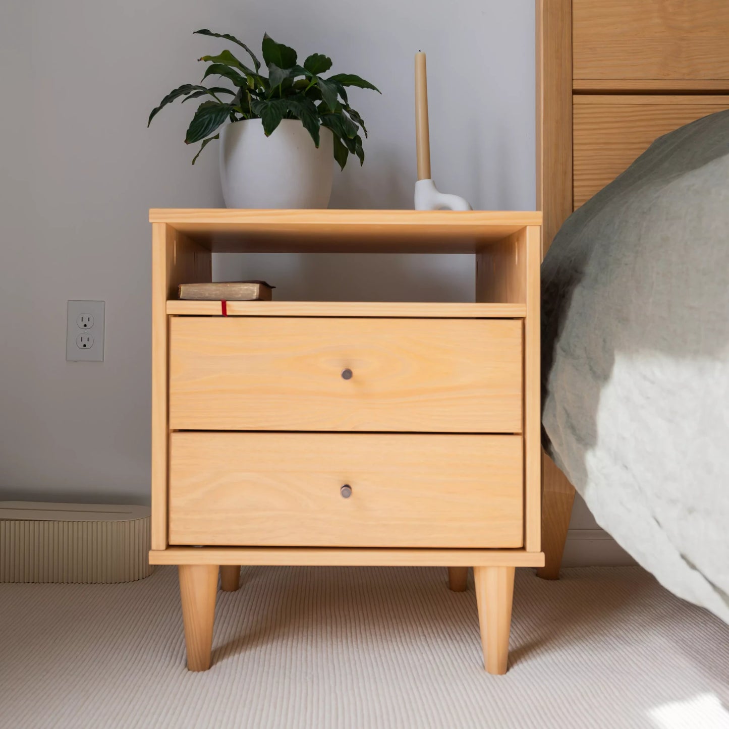 Mid Century Two-Drawer Nightstand