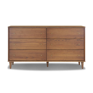 mainstays mid century modern 6 drawers dresser Grain Wood Furniture Mid Century 6-Drawer Dresser