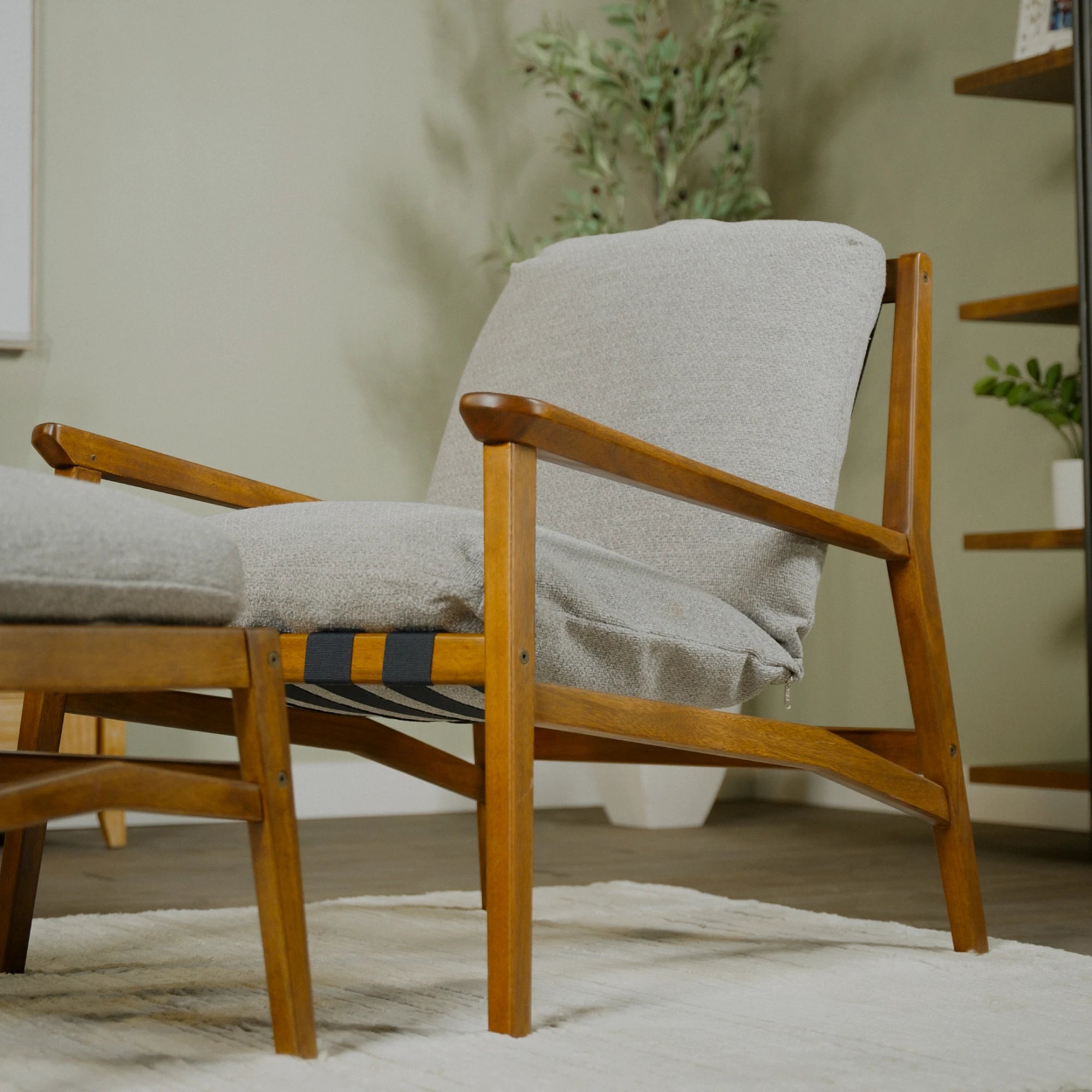Mid Century Lounge Chair + Ottoman