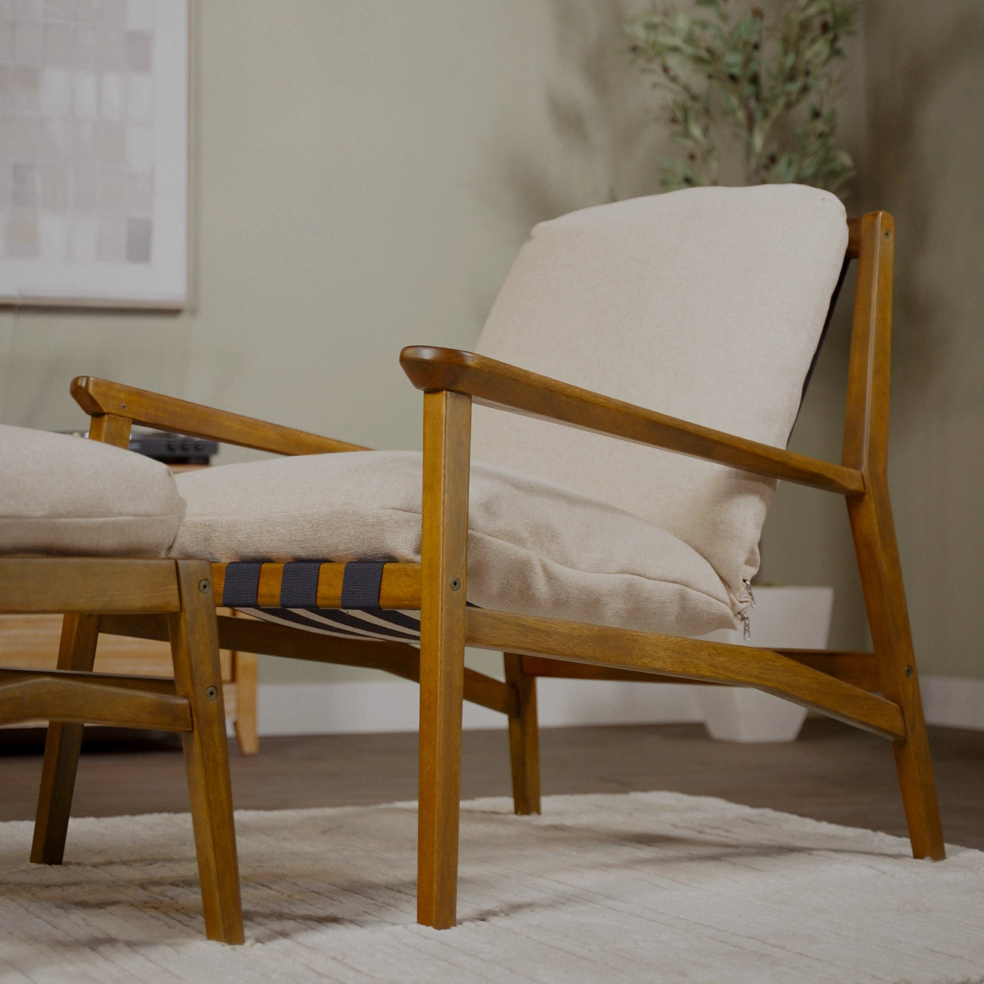 Mid Century Lounge Chair + Ottoman