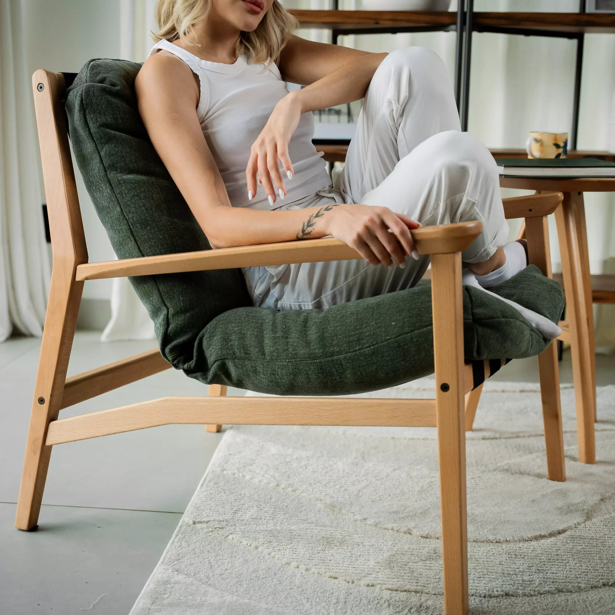 Mid Century Lounge Chair + Ottoman