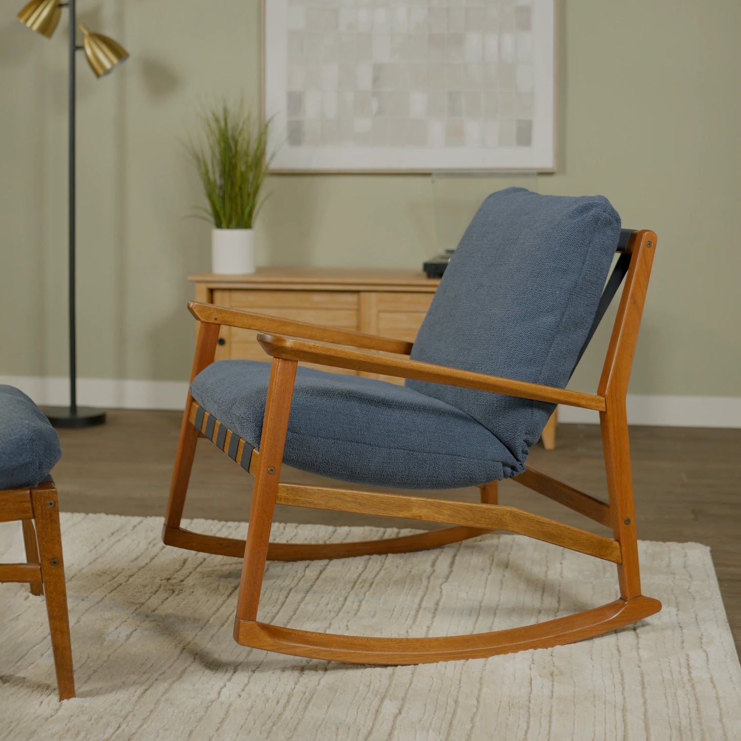 Mid Century Rocking Chair + Ottoman