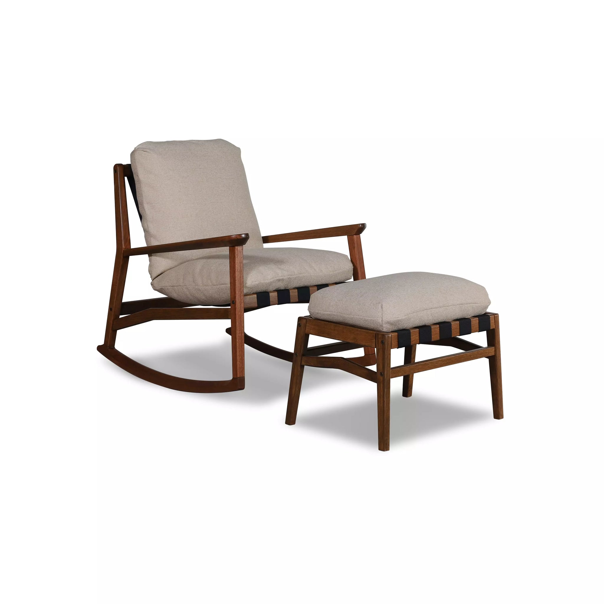 Mid Century Rocking Chair + Ottoman