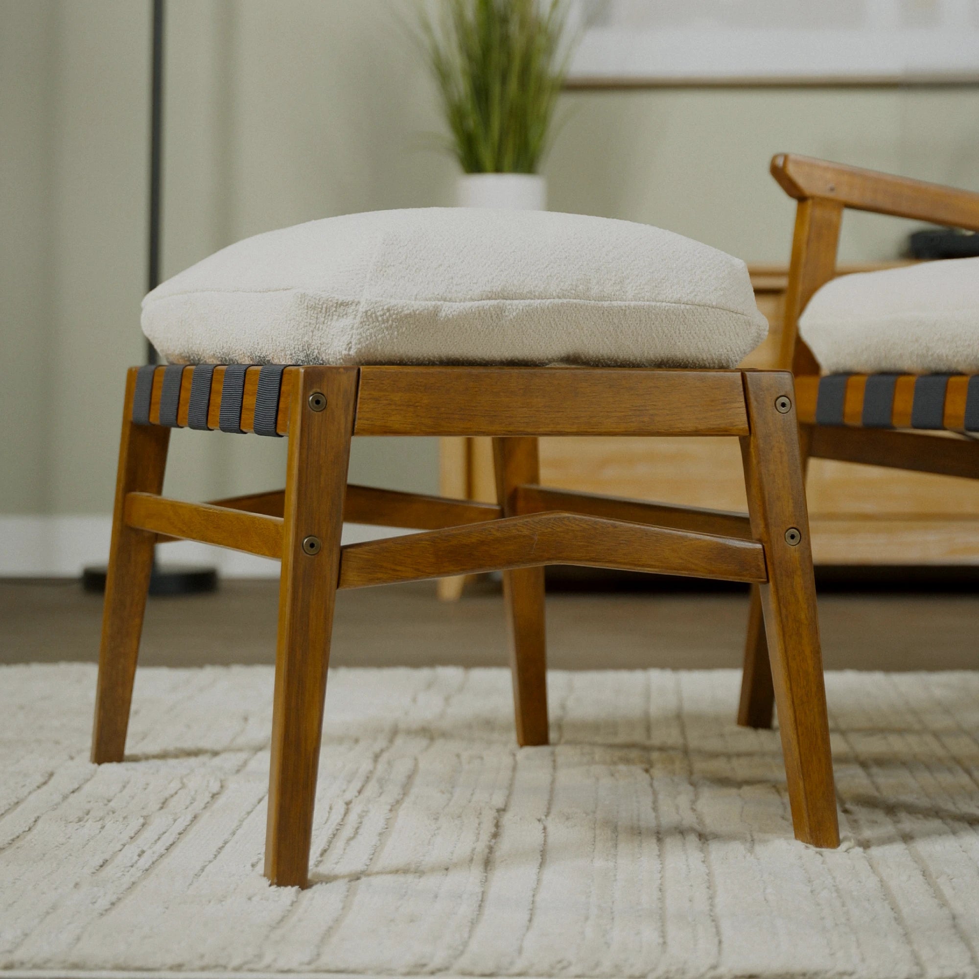 Mid Century Rocking Chair + Ottoman
