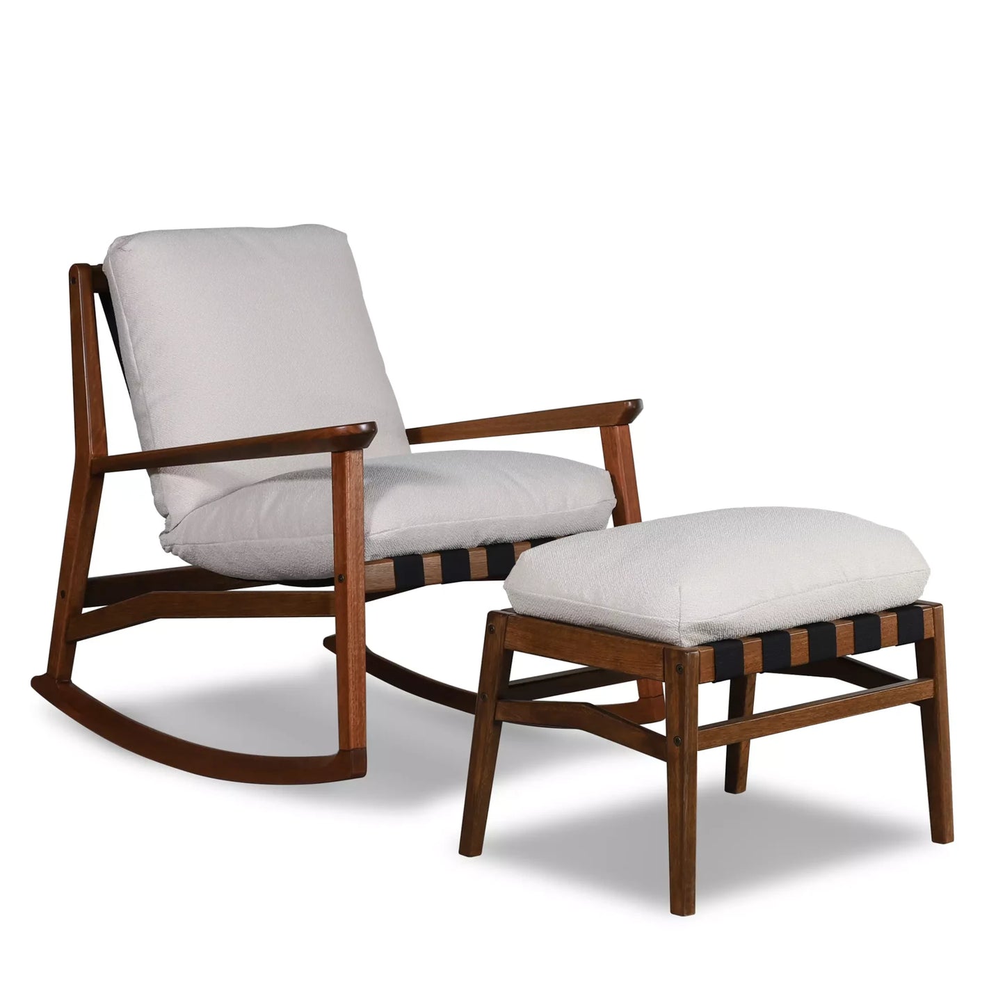 Mid Century Rocking Chair + Ottoman