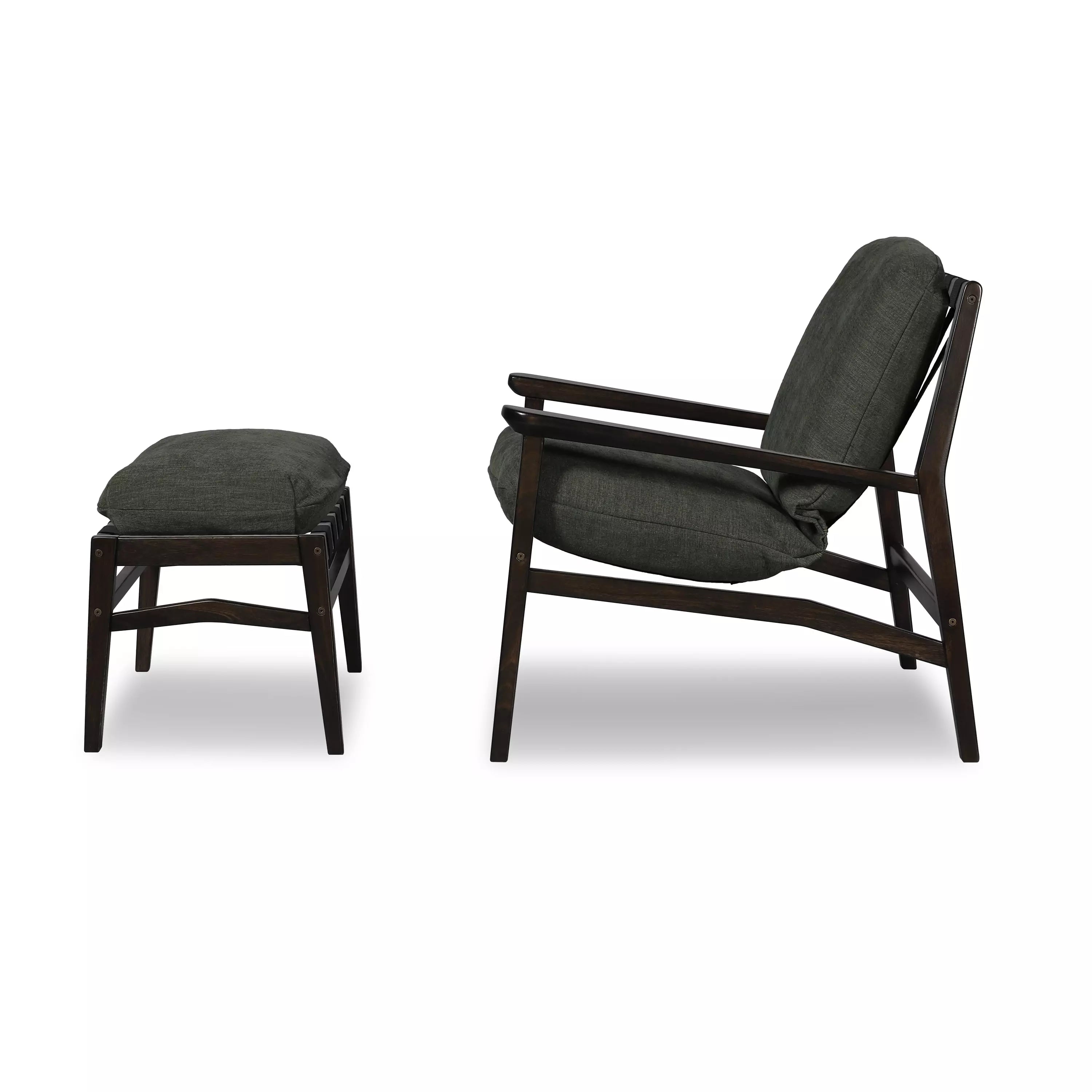 Mid Century Lounge Chair + Ottoman
