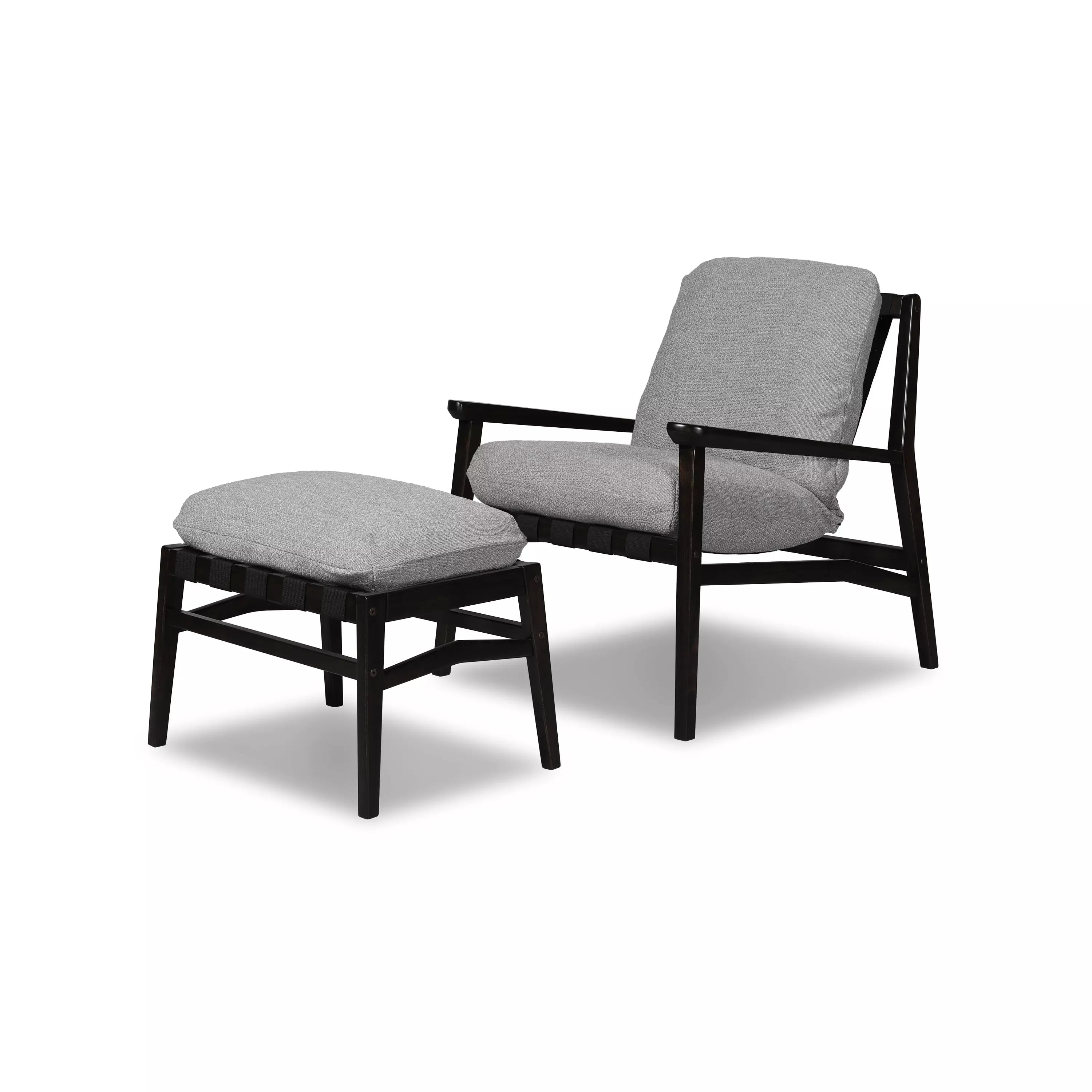 Mid Century Lounge Chair + Ottoman
