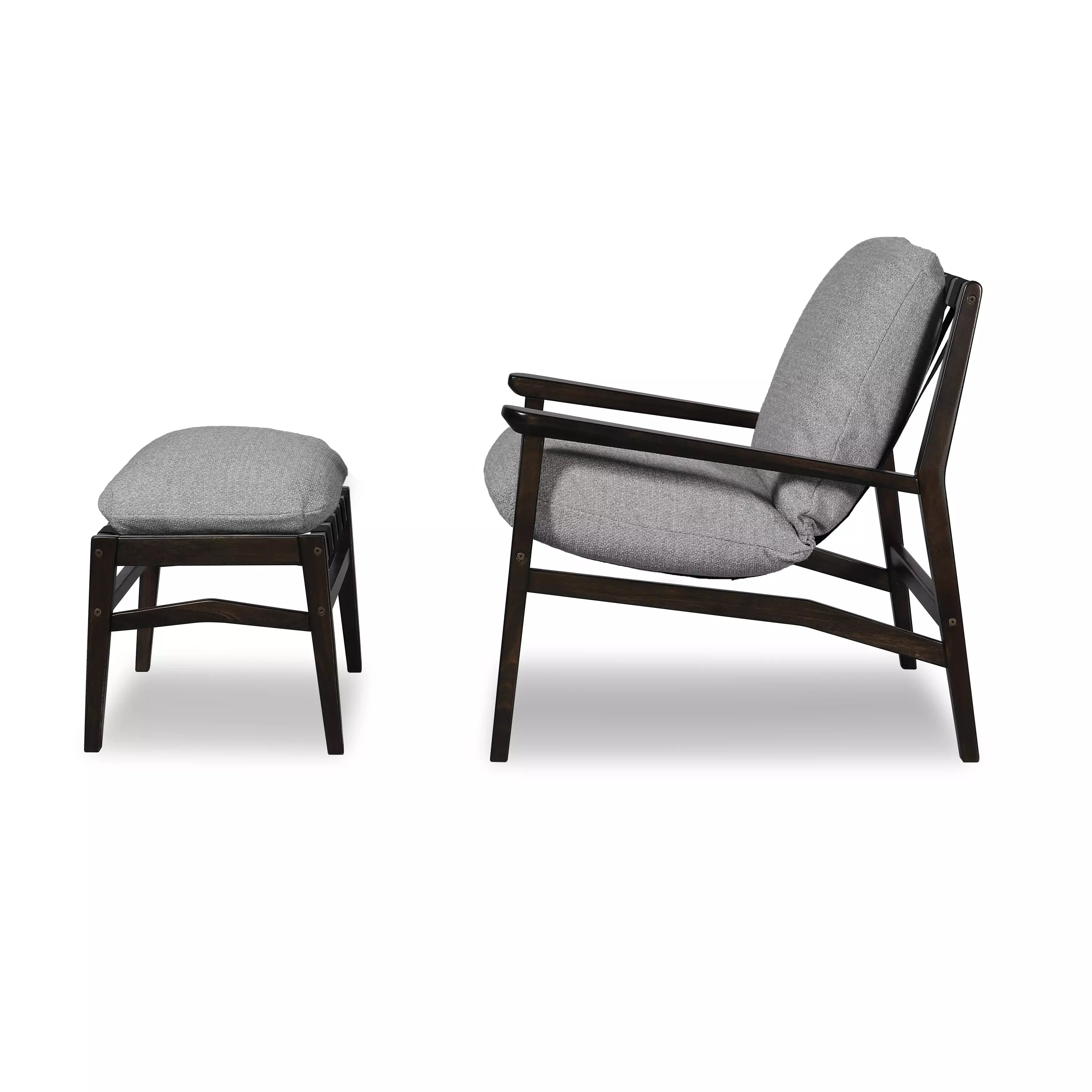 Mid Century Lounge Chair + Ottoman