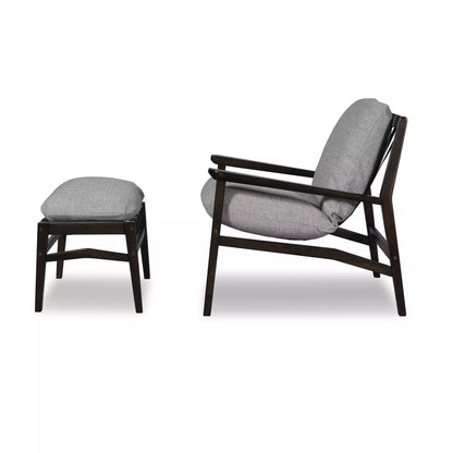 Mid Century Lounge Chair + Ottoman