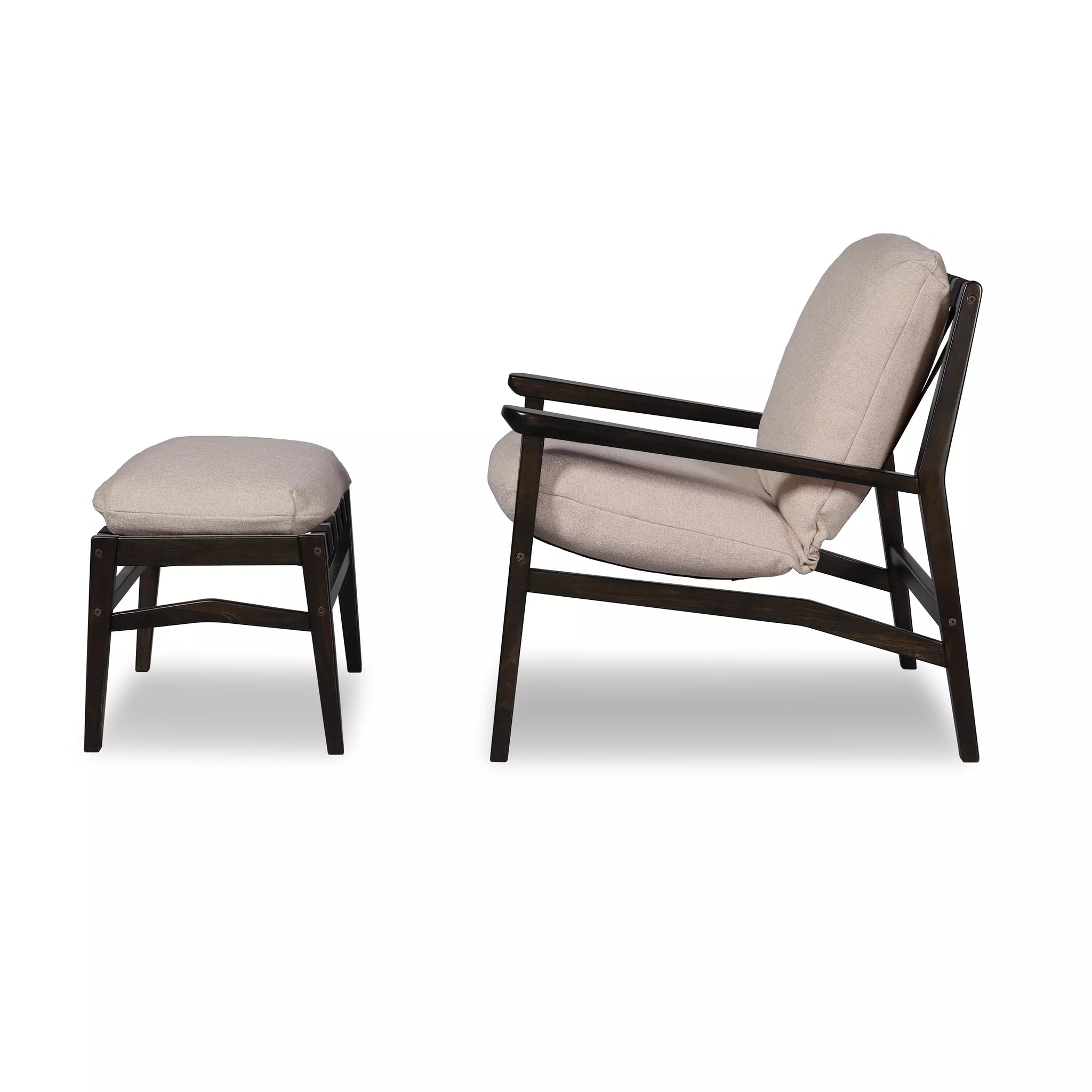 Mid Century Lounge Chair + Ottoman