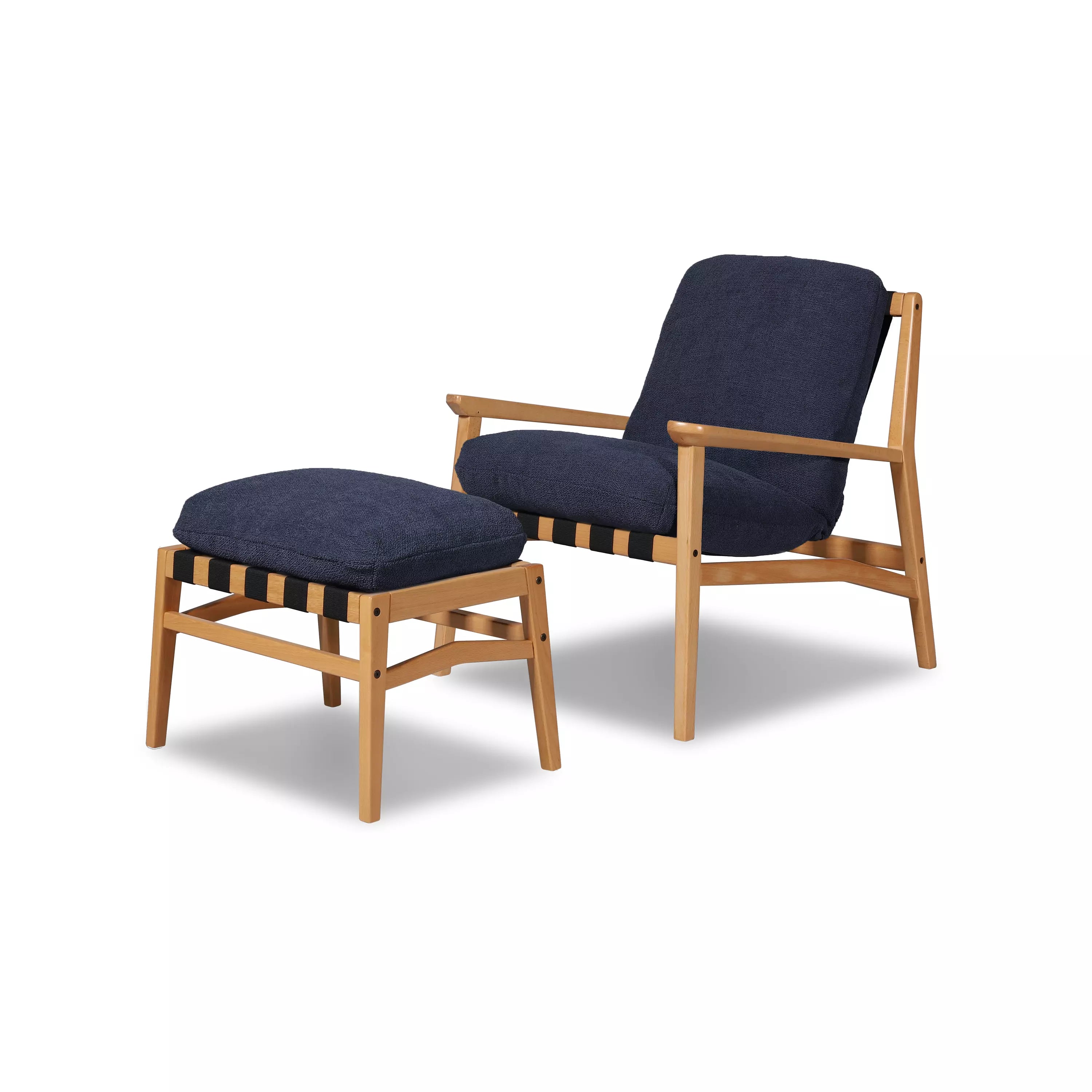Mid Century Lounge Chair + Ottoman