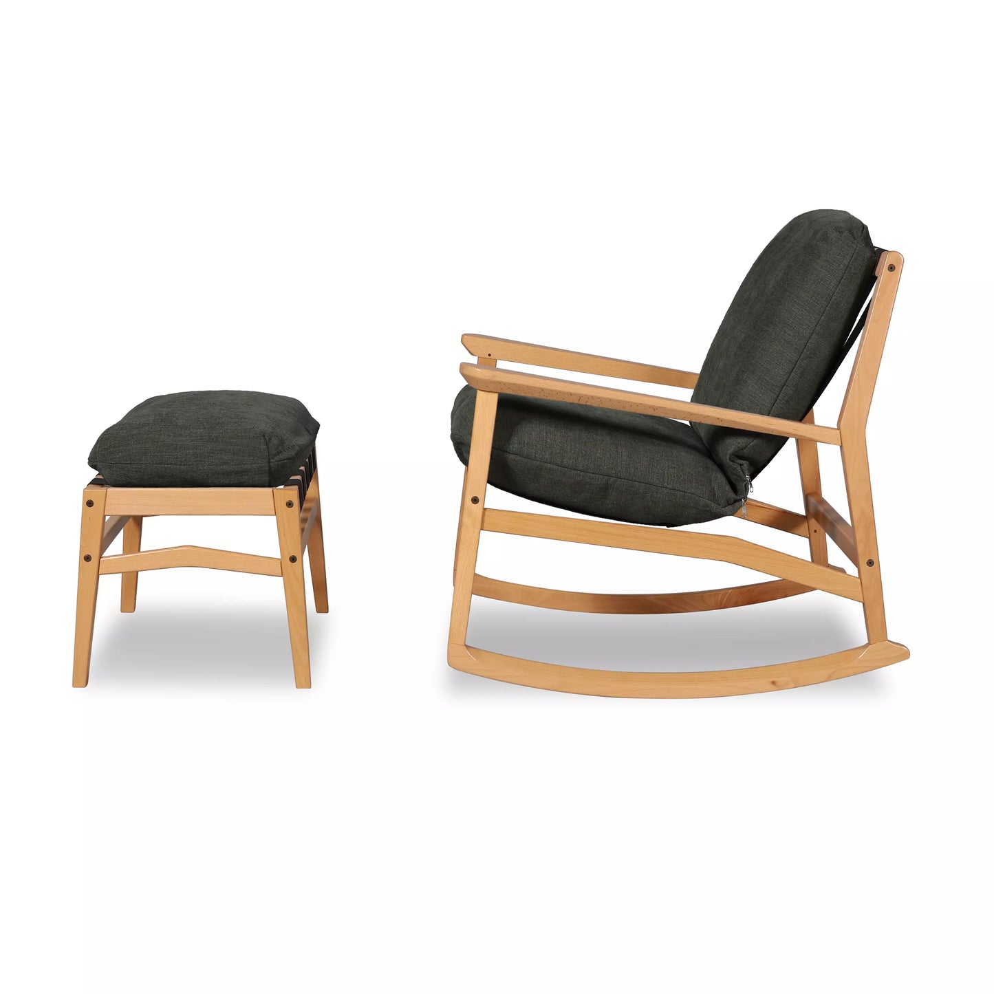 Mid Century Rocking Chair + Ottoman