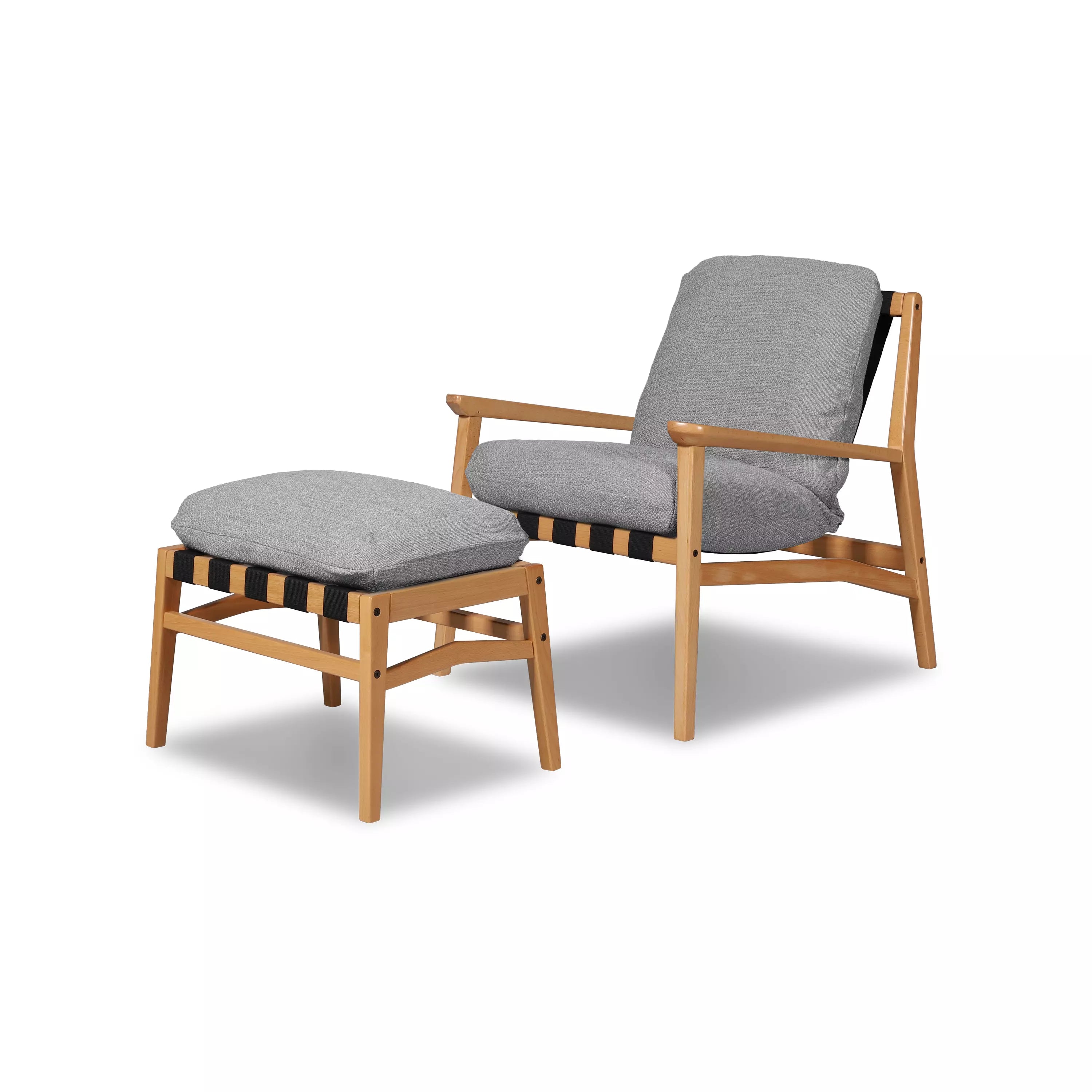 Mid Century Lounge Chair + Ottoman