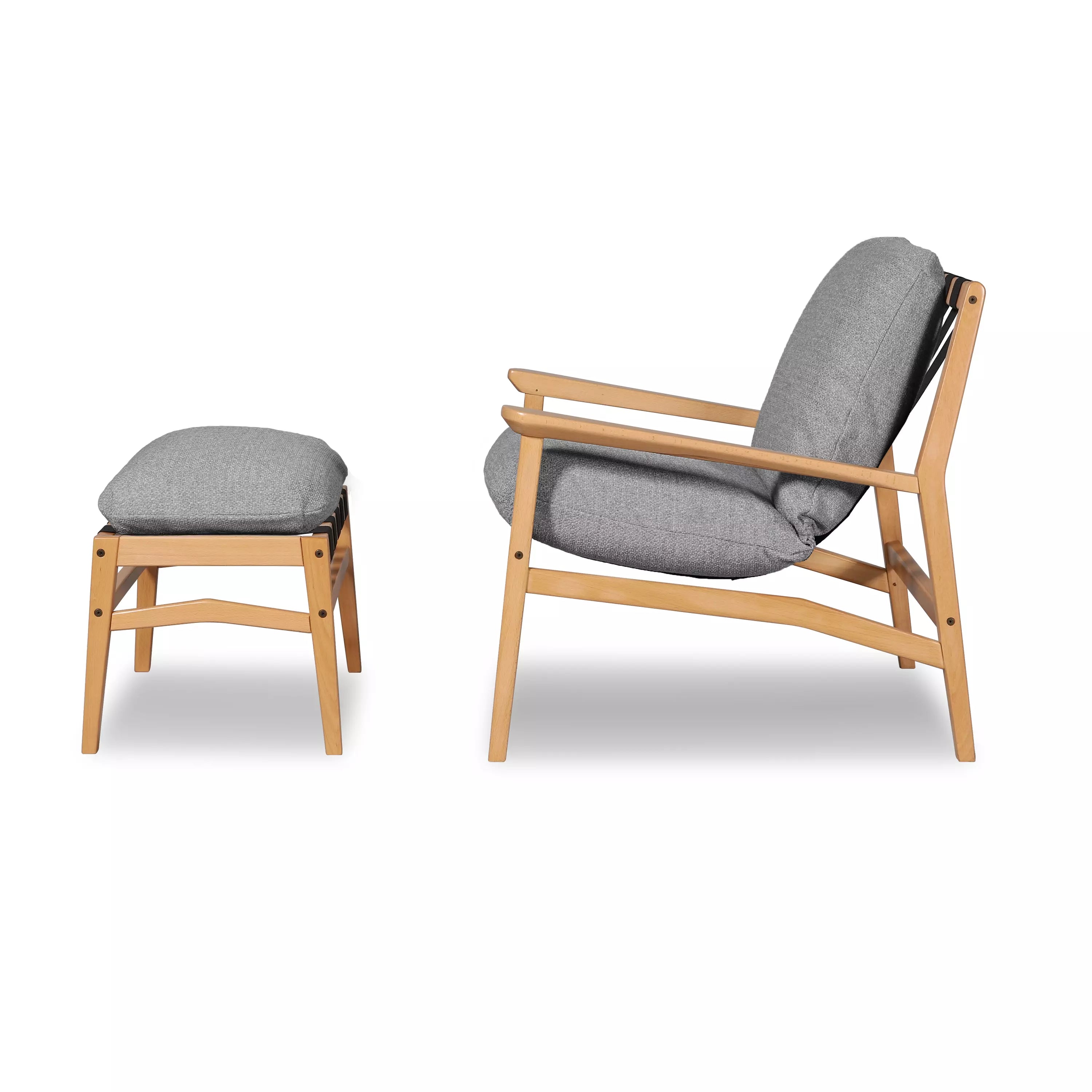 Mid Century Lounge Chair + Ottoman