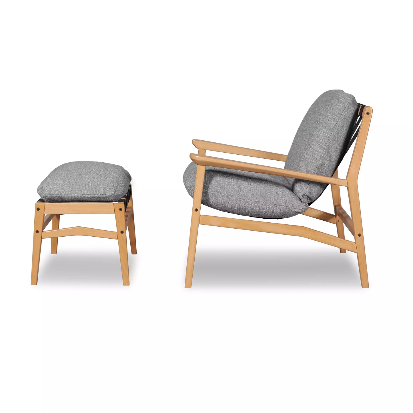 Mid Century Lounge Chair + Ottoman