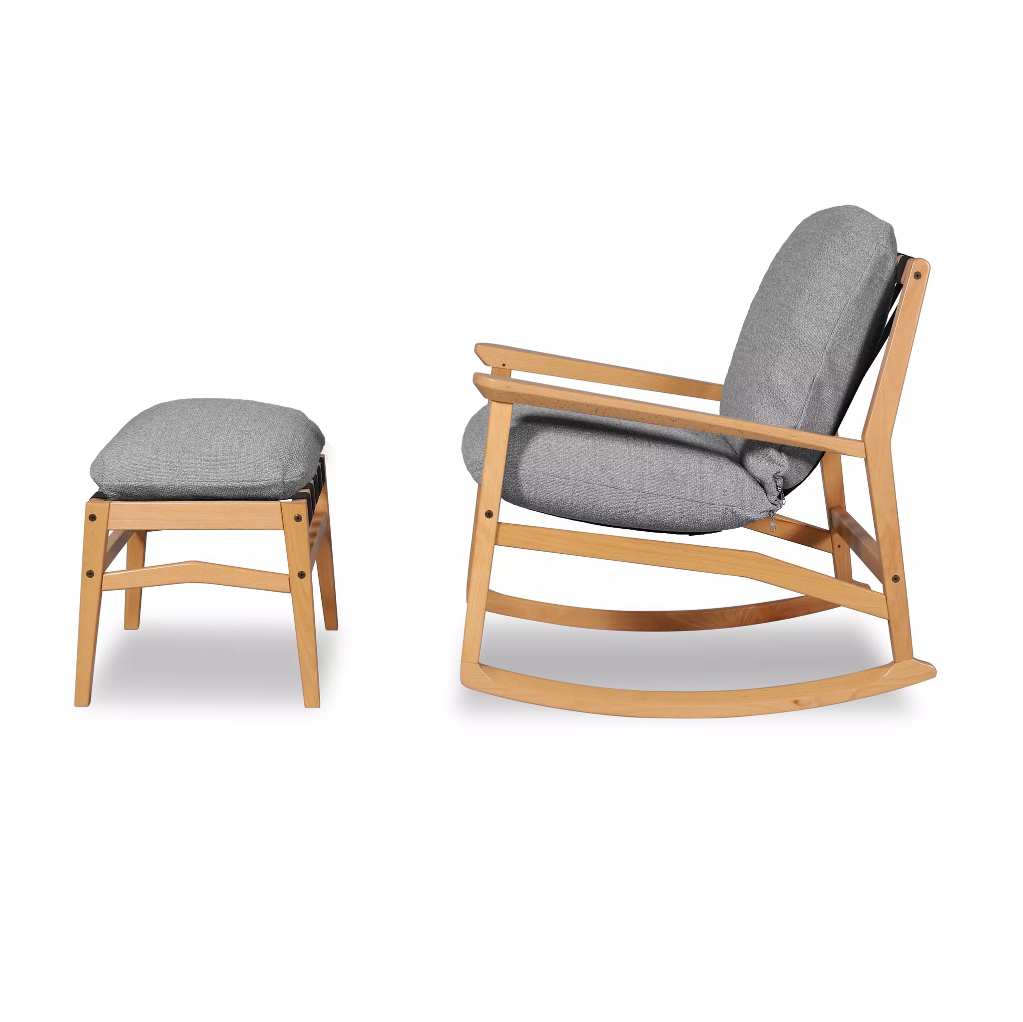 Mid Century Rocking Chair + Ottoman
