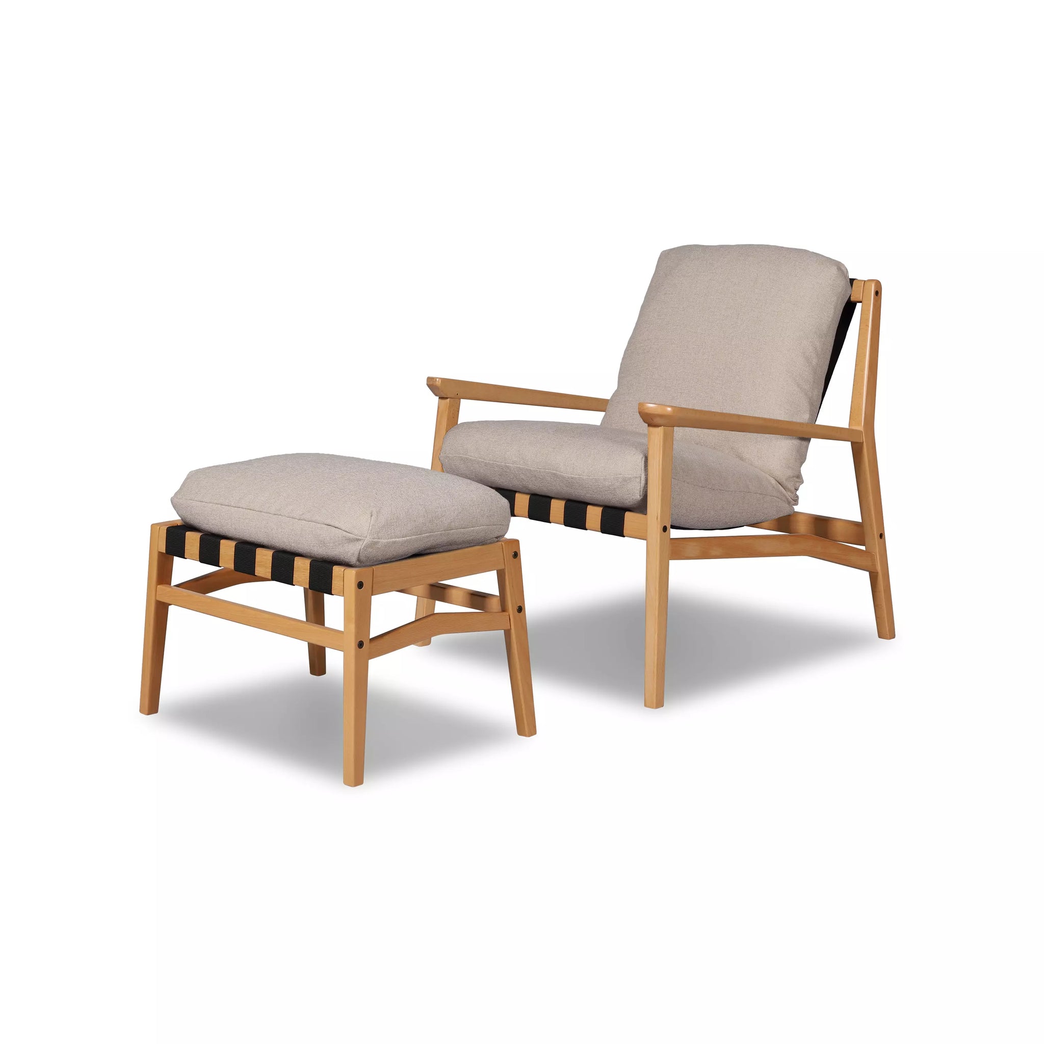 Mid Century Lounge Chair + Ottoman