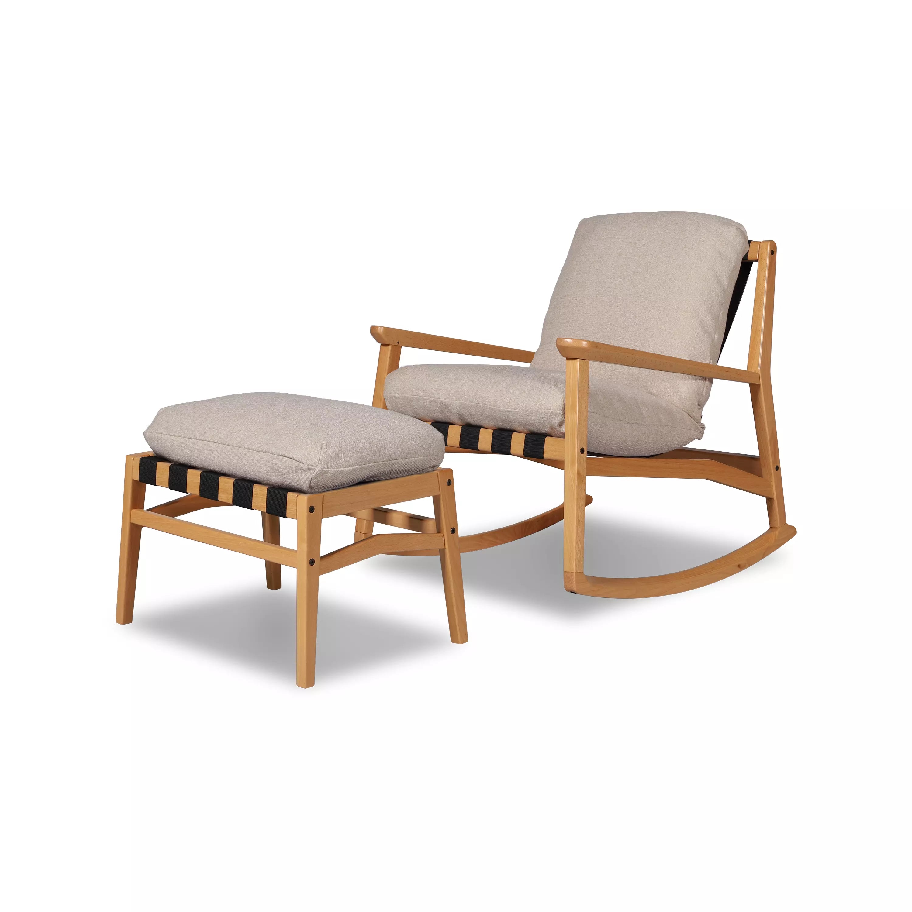 Mid Century Rocking Chair + Ottoman