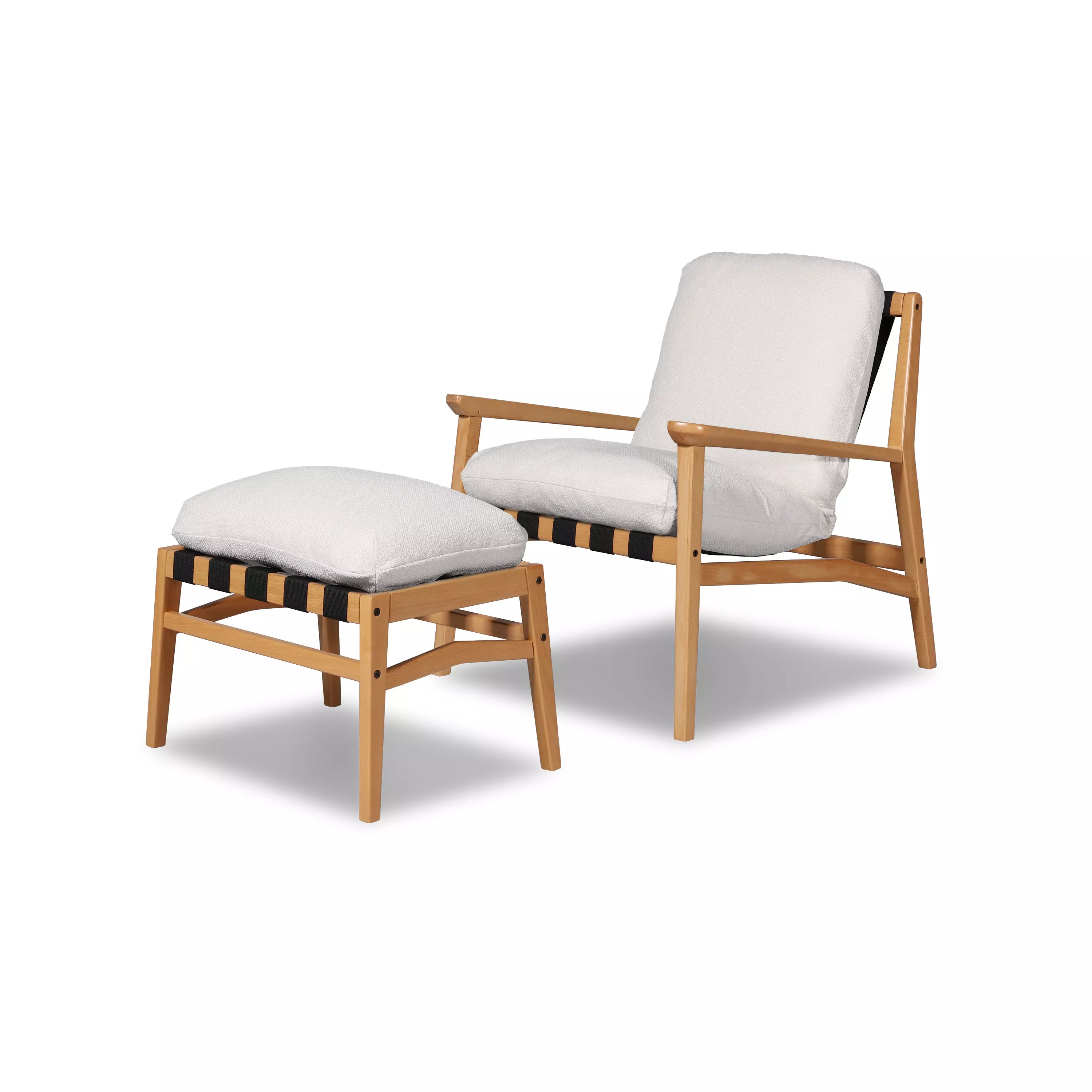 Mid Century Lounge Chair + Ottoman