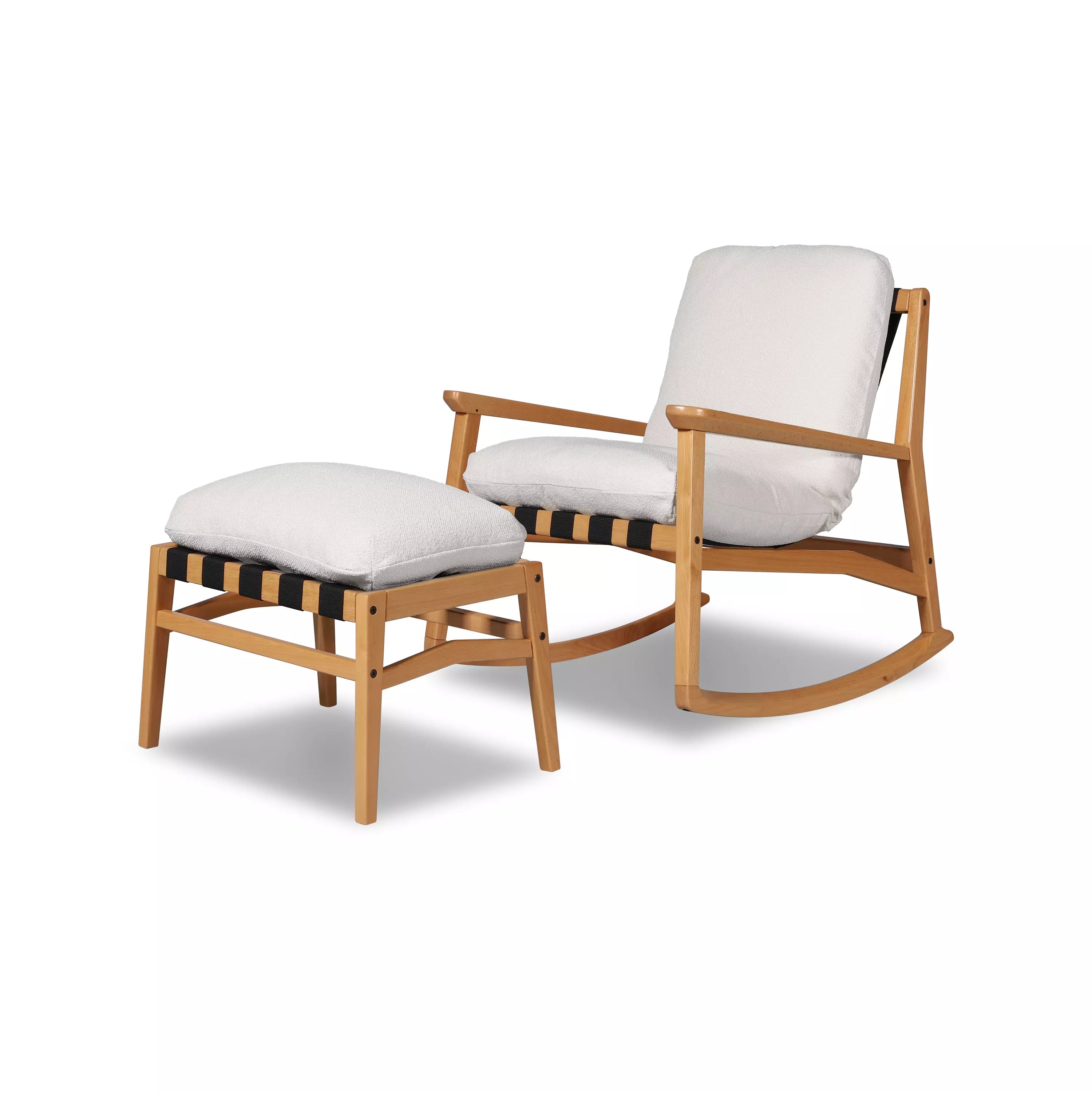 Mid Century Rocking Chair + Ottoman