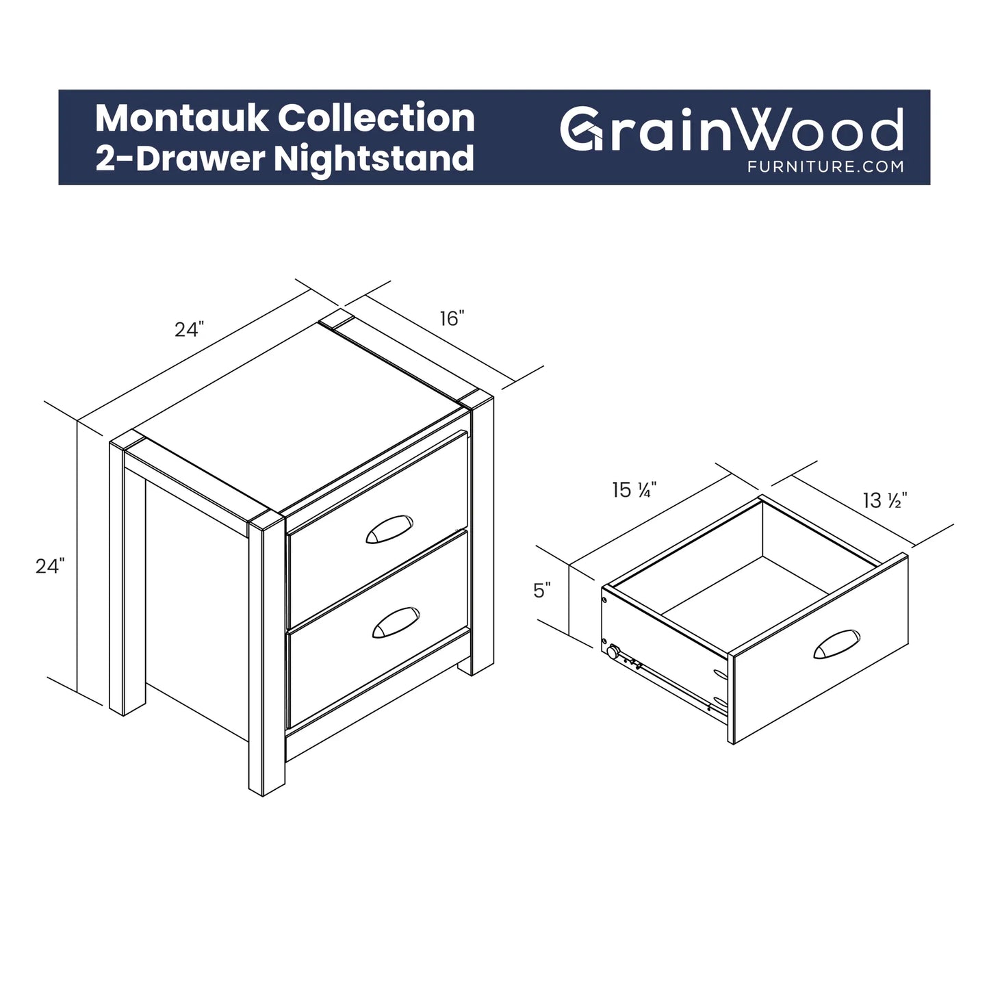 Montauk Two-Drawer Nightstand