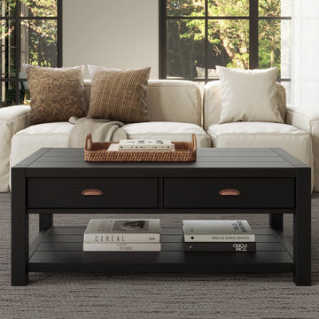 WTW MONTAUK COFFEE TABLE ブラック Montauk Living Room Set (4-Piece) – Grain Wood Furniture