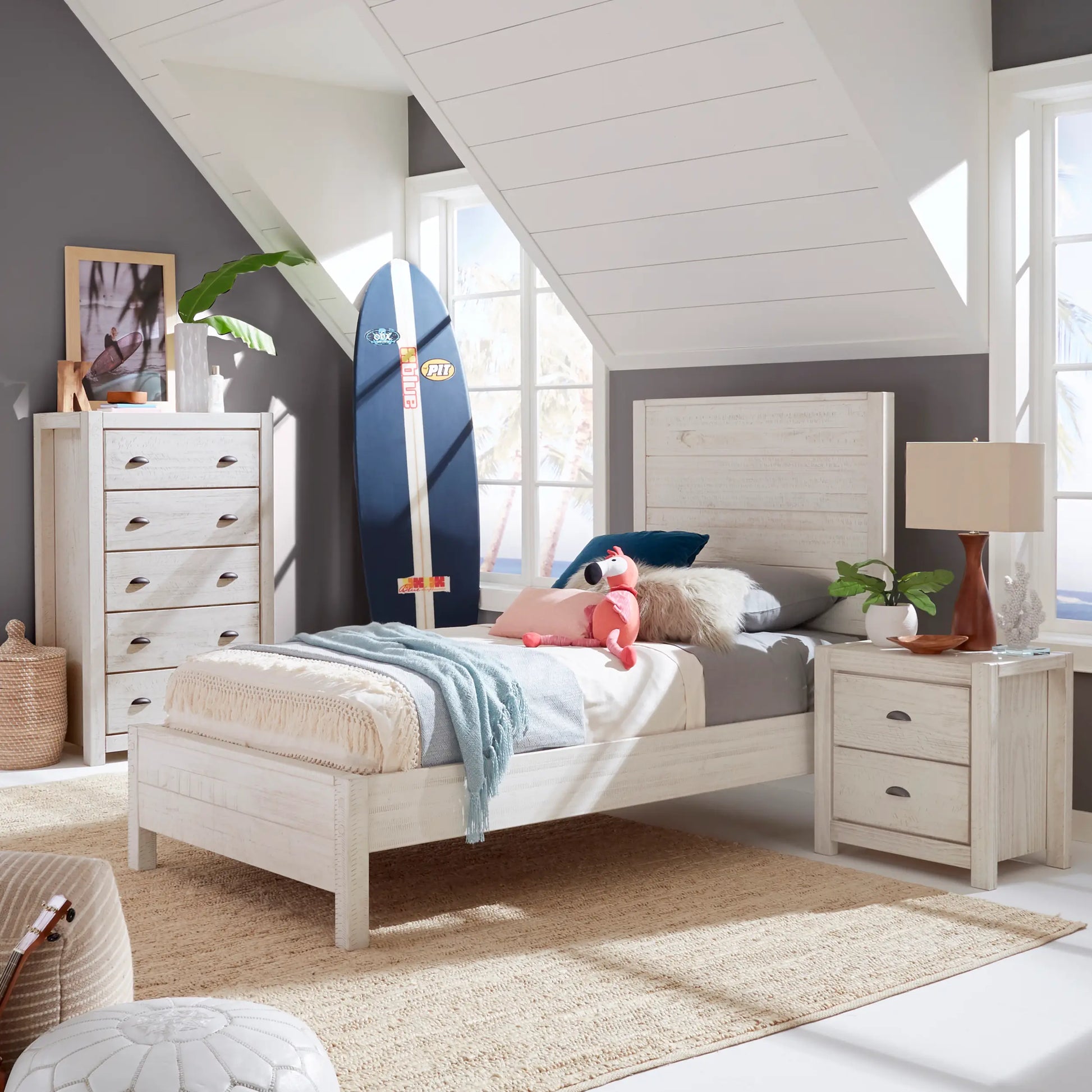 Montauk Bedroom Set 5 Piece Grain Wood Furniture