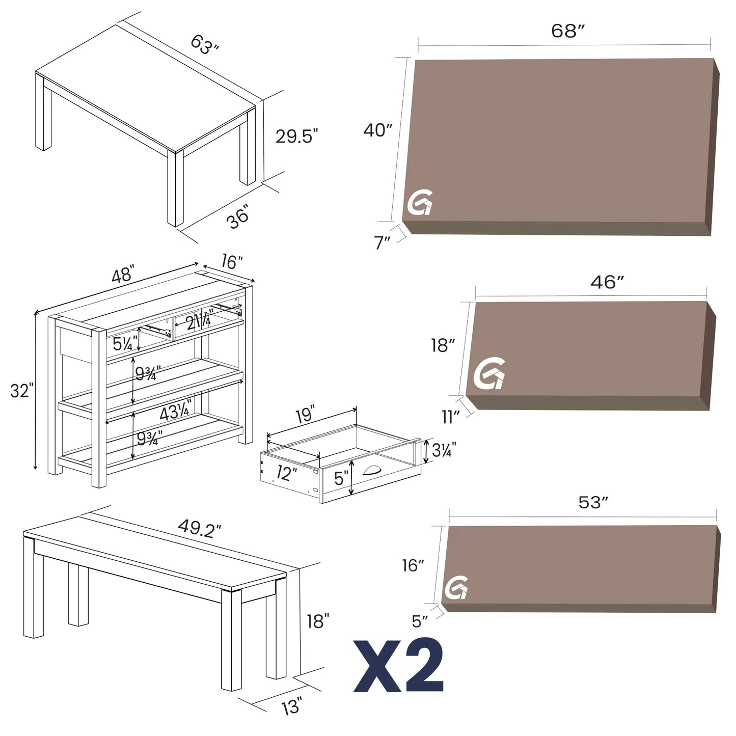 Montauk Dining Bundle (4-Piece)