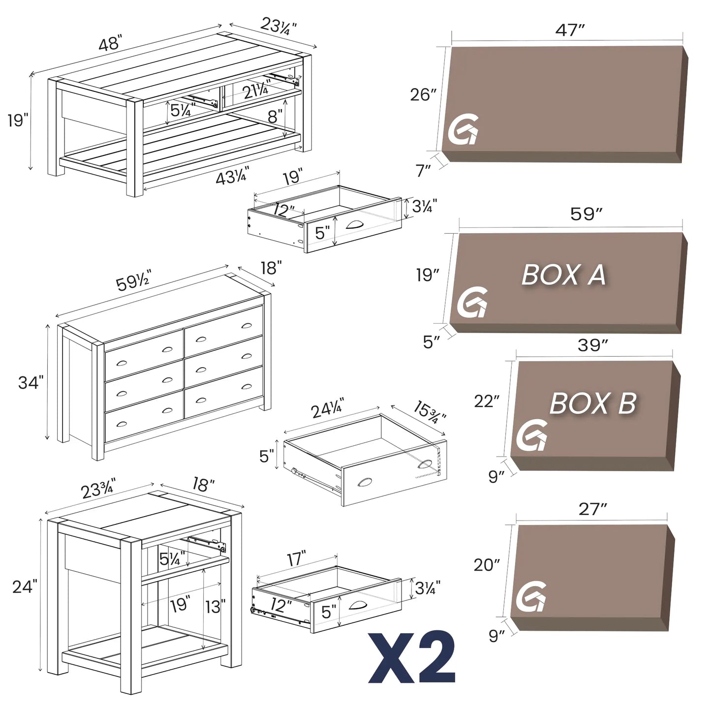 Montauk Living Room Bundle (4-Piece)