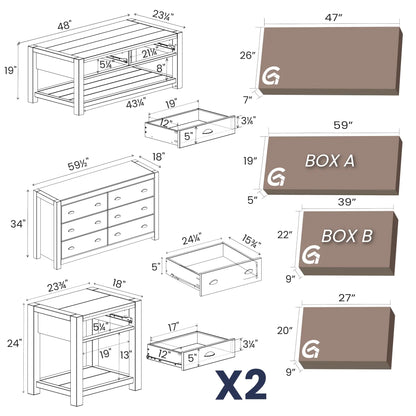 Montauk Living Room Bundle (4-Piece)