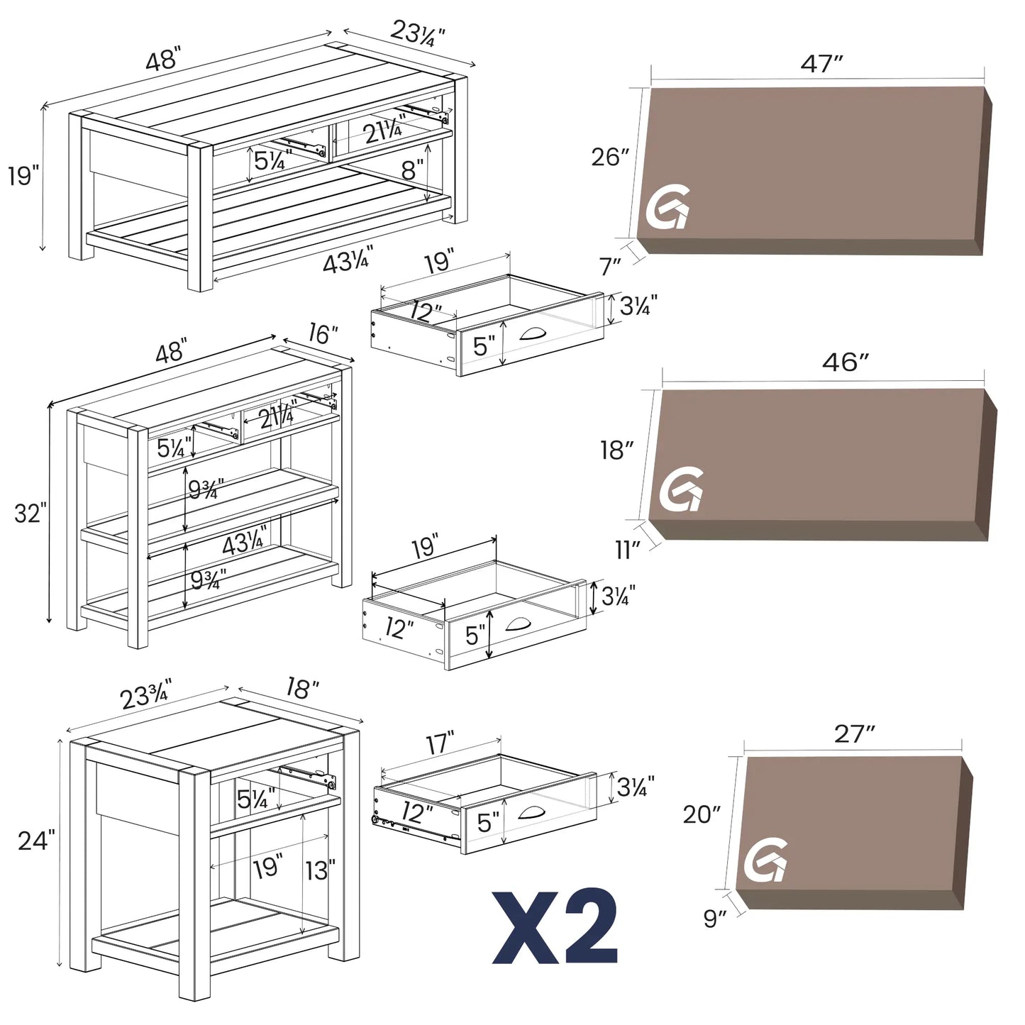 Montauk Living Room Set (4-Piece)