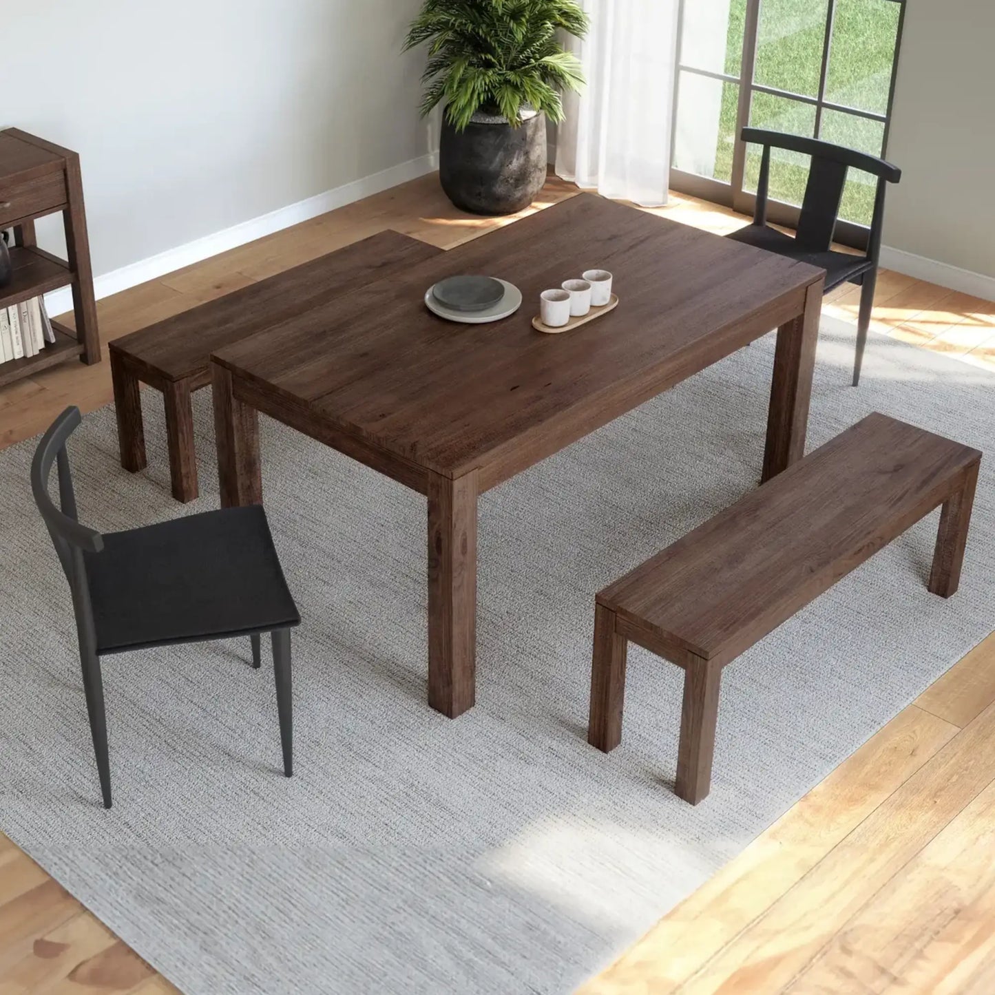 Montauk Solid Wood Dining Set (3-Piece)