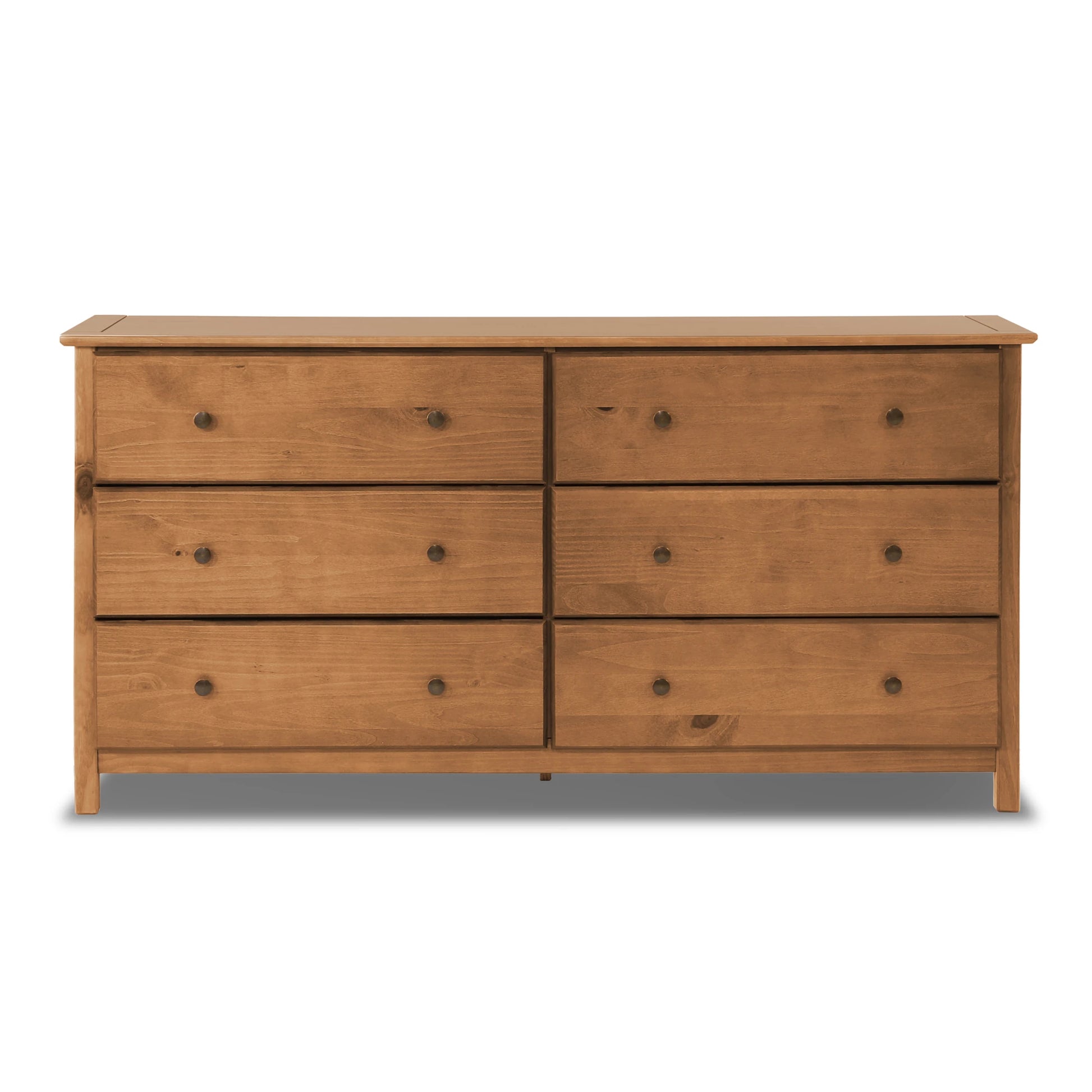 Grain Wood Furniture Shaker 6 Drawer Dresser Solid Pine Wood Natural Grain Wood Furniture Shaker 6 Drawer Dresser Solid Pine Wood Natural