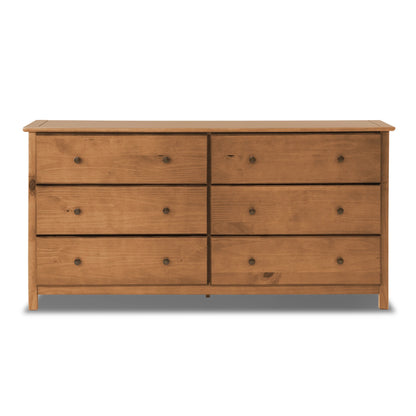 Shaker Solid Wood 6-Drawer Dresser Natural Shaker Solid Wood 6-Drawer Dresser Natural